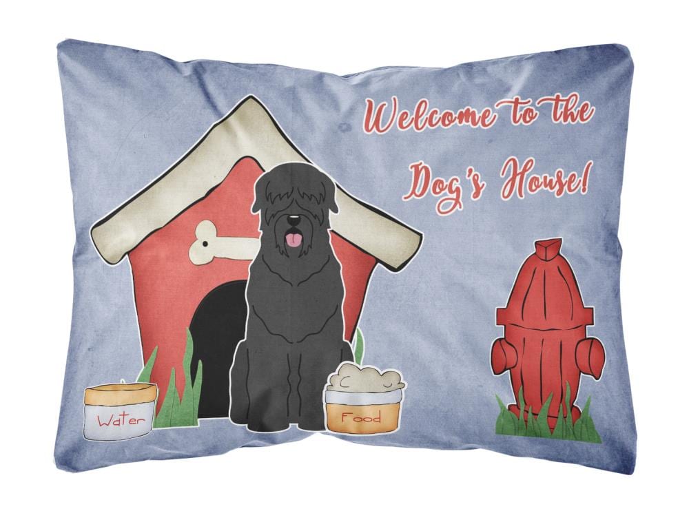 Caroline's Treasures BB2780PW1216 Dog House Collection Graphic Print Multicolor Rectangular Dogs Throw Pillow