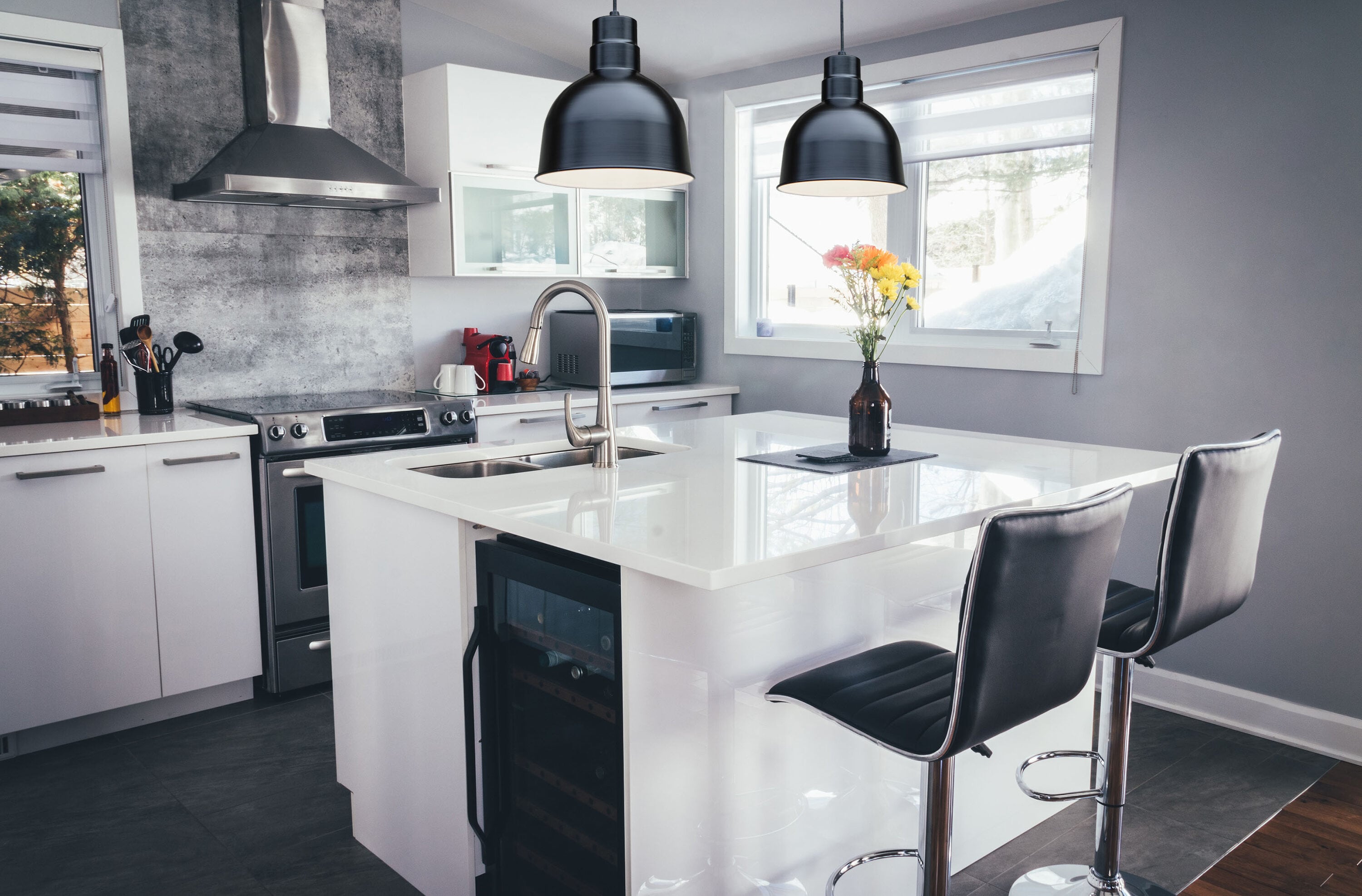 Satin Black Metal Indoor/Outdoor Bowl Pendant Light