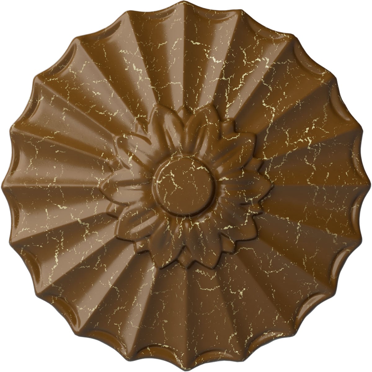 Ekena Millwork CM09SHSTC Shakuras 9-in W x 9-in L Painted Smokey Topaz Crackle Polyurethane Whole Ceiling Medallion