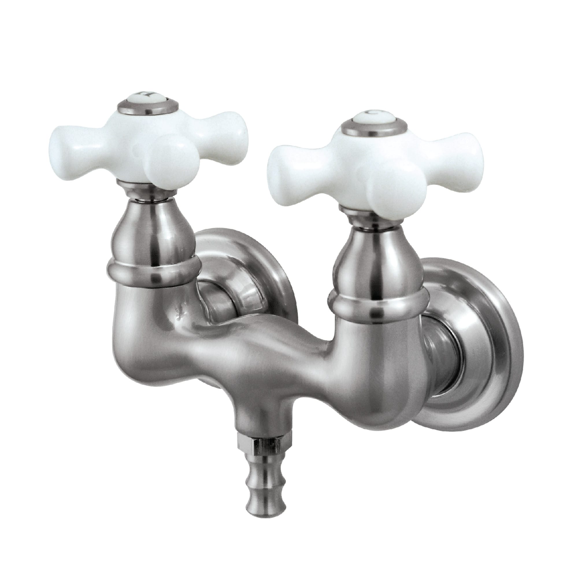 Elements of Design DT0318PX Vintage Brushed nickel 2-handle Wall-mount Low-arc Bathtub Faucet ( Valve Included )