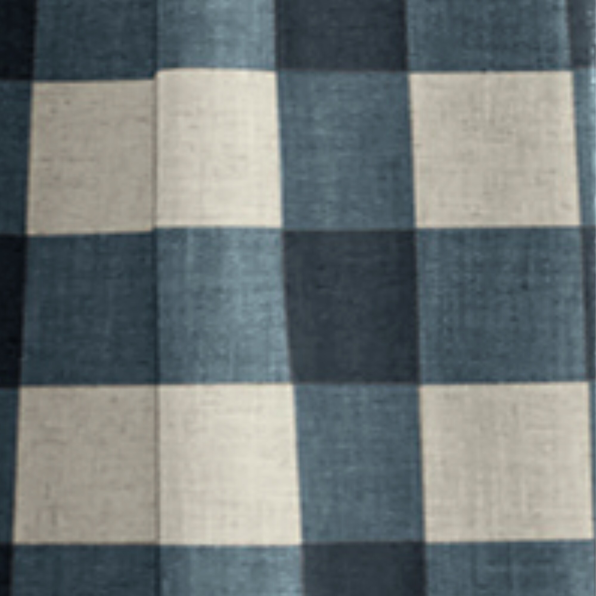 Indigo Buffalo Check Blackout Linen-Blend Window Panel