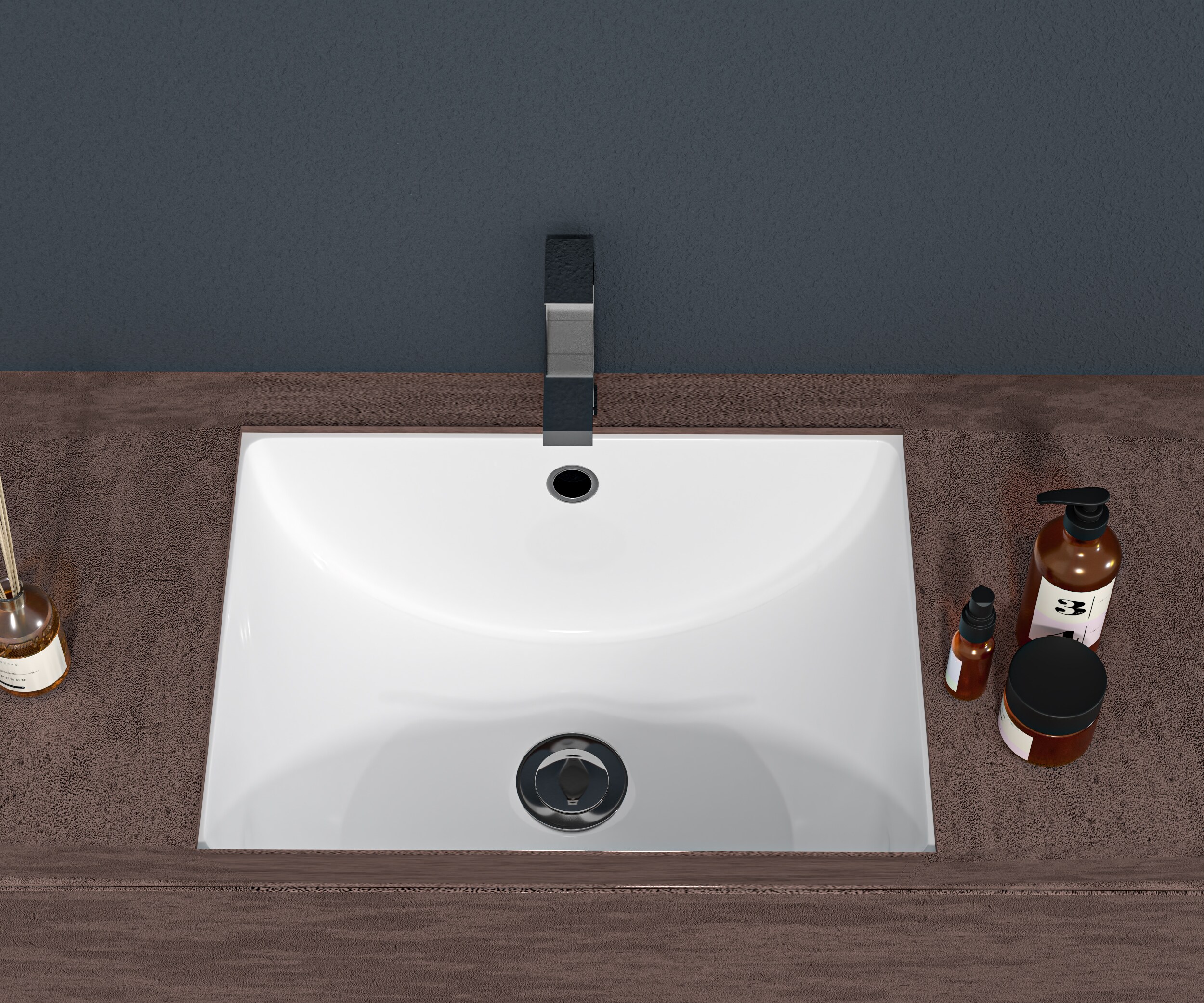 ZAKLOOP WUPP314954AAH Ceramic Undermount Hexagonal Trough Modern White Bathroom Sink with Drain Included ( 21-Inches x 14-Inches )