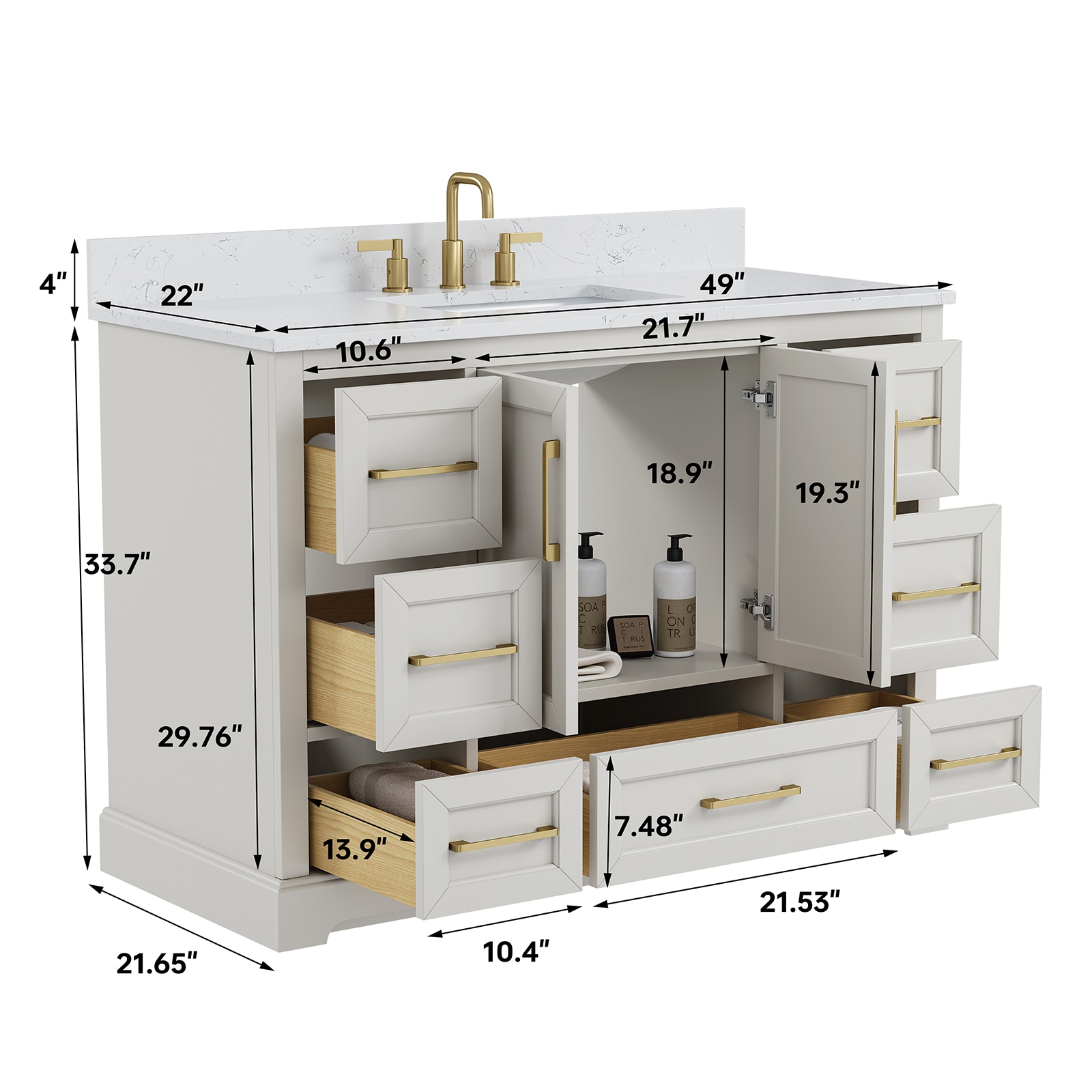 DELUXE LIVING V24028-48FG Bath-Vanity-Combo - View #13