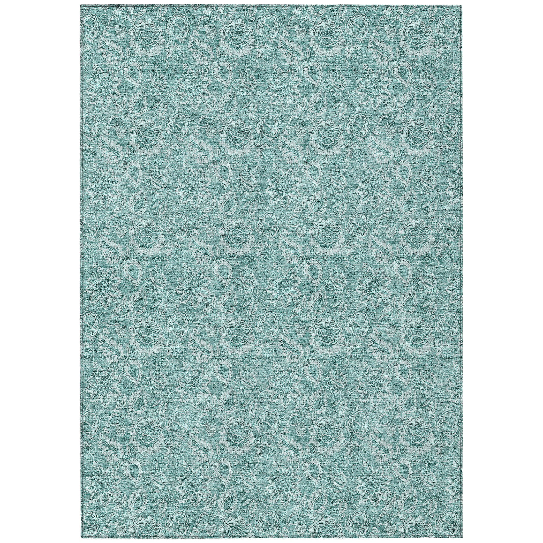 Addison Rugs ACN662TE30X46 Chantille ACN662TE 2 x 3 (ft) Polyester Teal Rectangular Indoor/Outdoor Geometric Machine washable Area rug