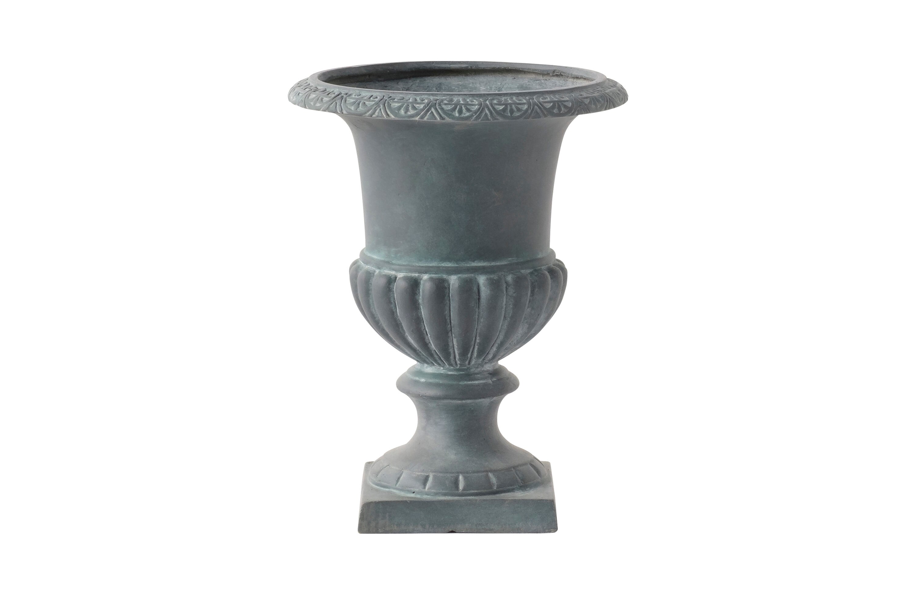 Alfresco Home 13.5-in W x 17.25-in H Gray Stone Contemporary/Modern  Indoor/Outdoor Planter