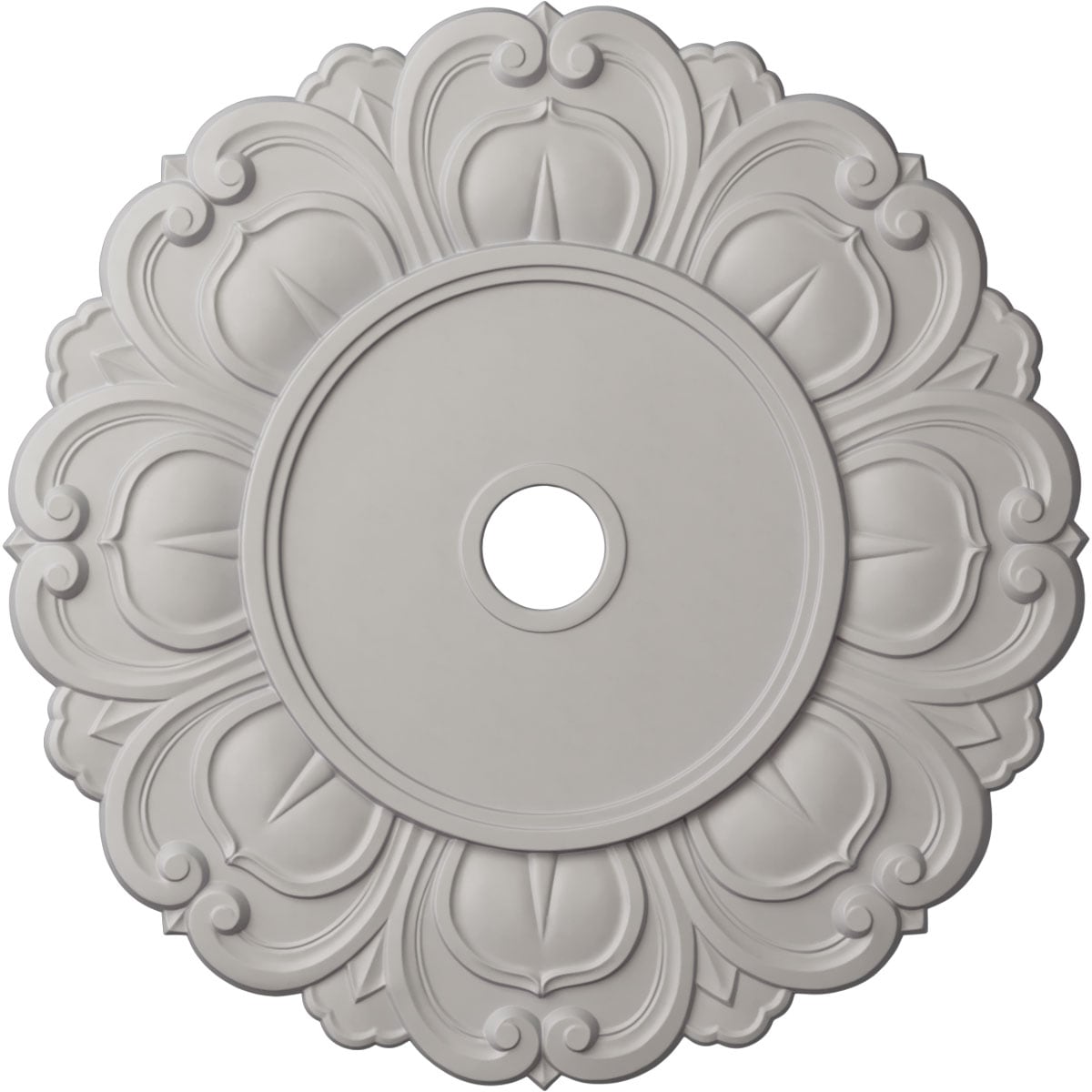 Ekena Millwork CM32ANUWF Angel 32.25-in W x 32.25-in L Painted Ultra Pure White Polyurethane Whole Ceiling Medallion