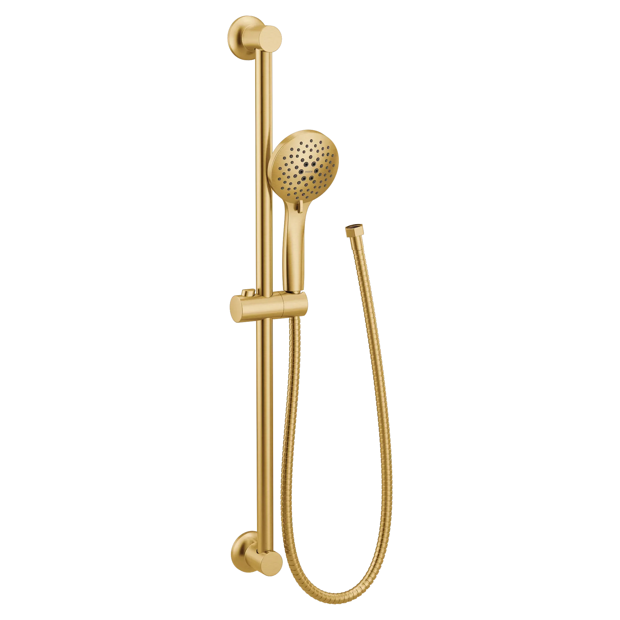 Moen Brushed Gold Five-Function Handheld Shower Head with 4-3/8-Inch Spray Head in Brushed Gold