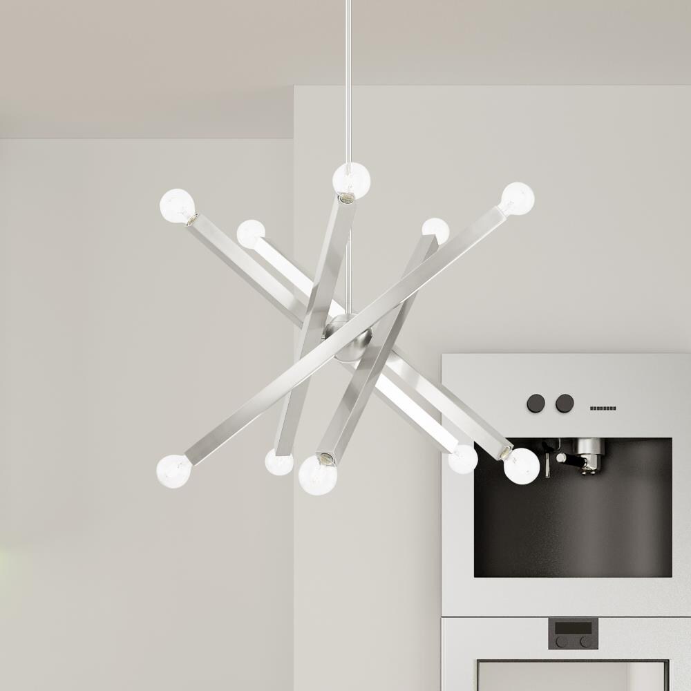 Solna Brushed Nickel 10-Light Modern Chandelier