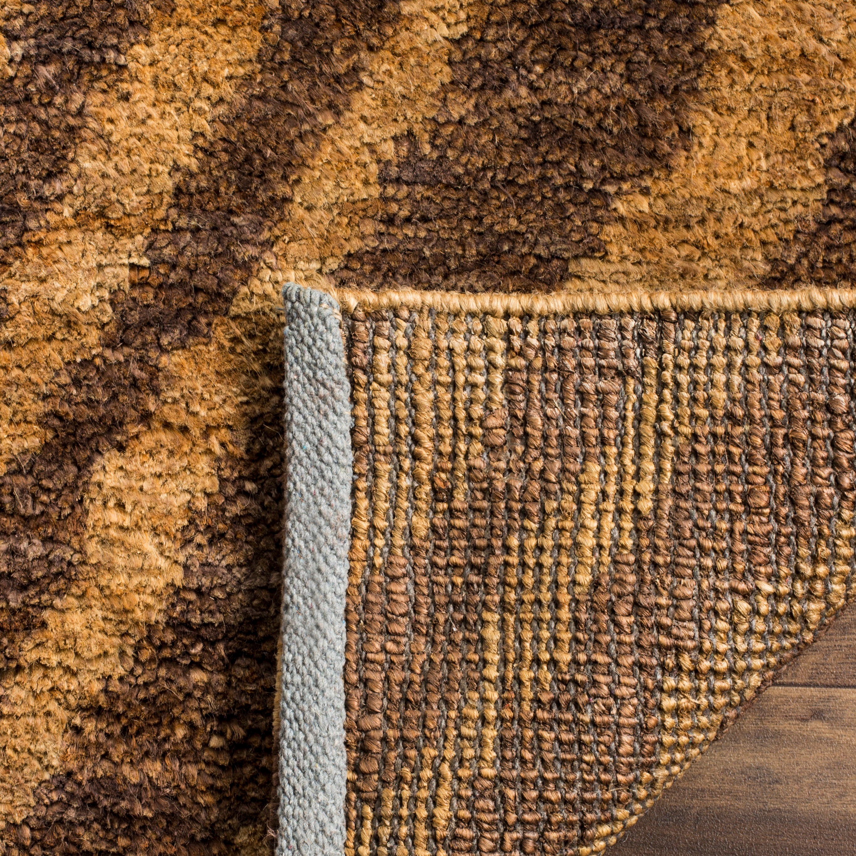 Natural Black Hand-Knotted Wool Tiger Stripes Rug, 5' x 8'