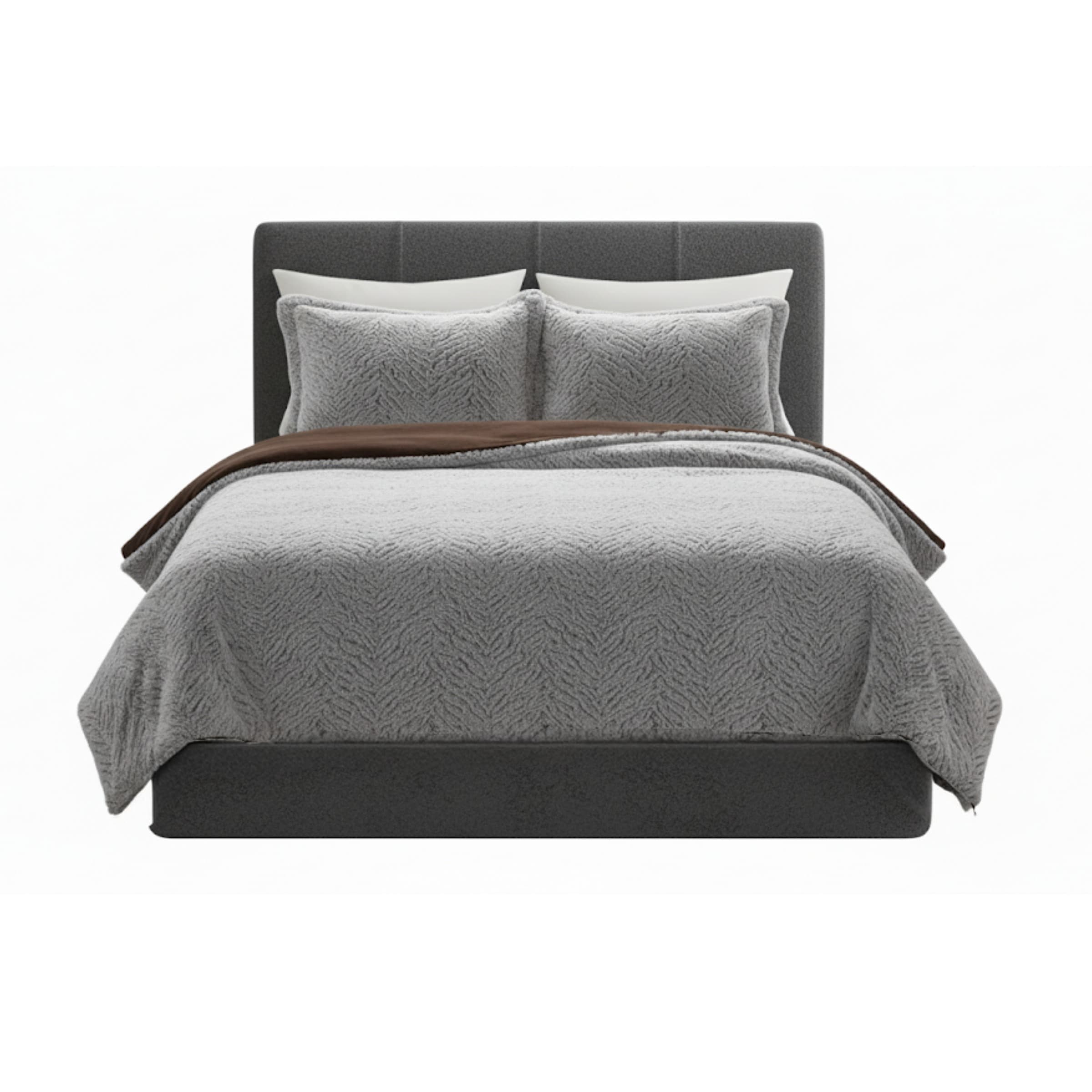 Hastings Home 379950LMJ Comforters Gray/Brown Solid Full/Queen Comforter