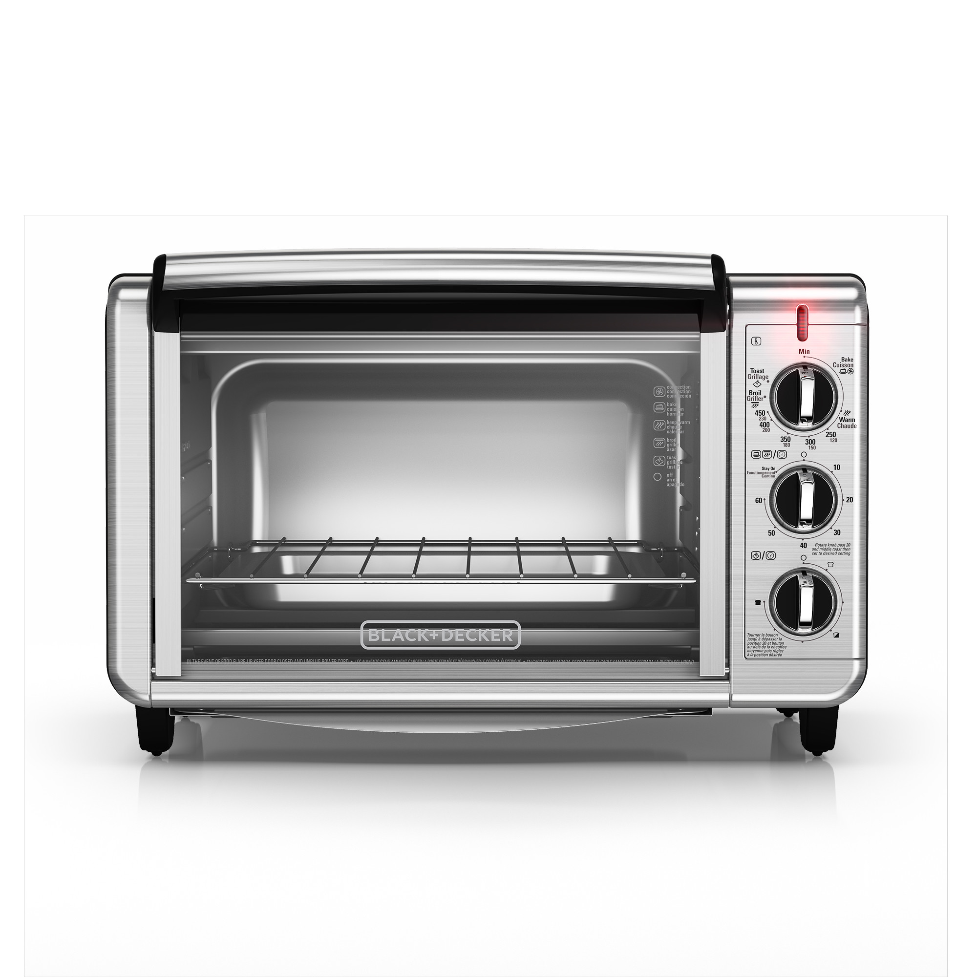 BLACK+DECKER 8-Slice Stainless Steel Convection Toaster Oven (1500-Watt) in  the Toaster Ovens department at