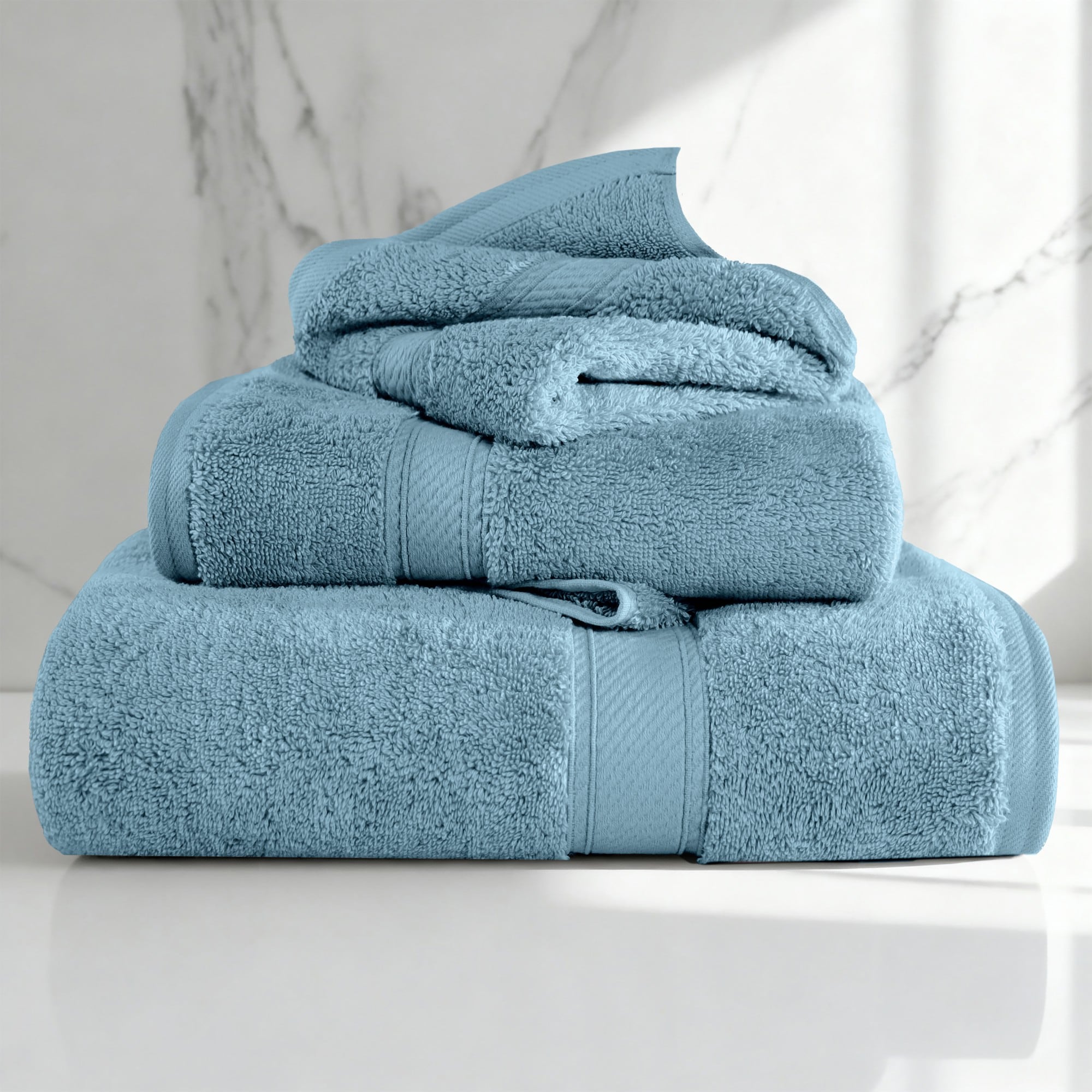 Superior Egyptian Cotton Pile Plush Heavyweight Absorbent Luxury Soft 3-Piece Towel Set