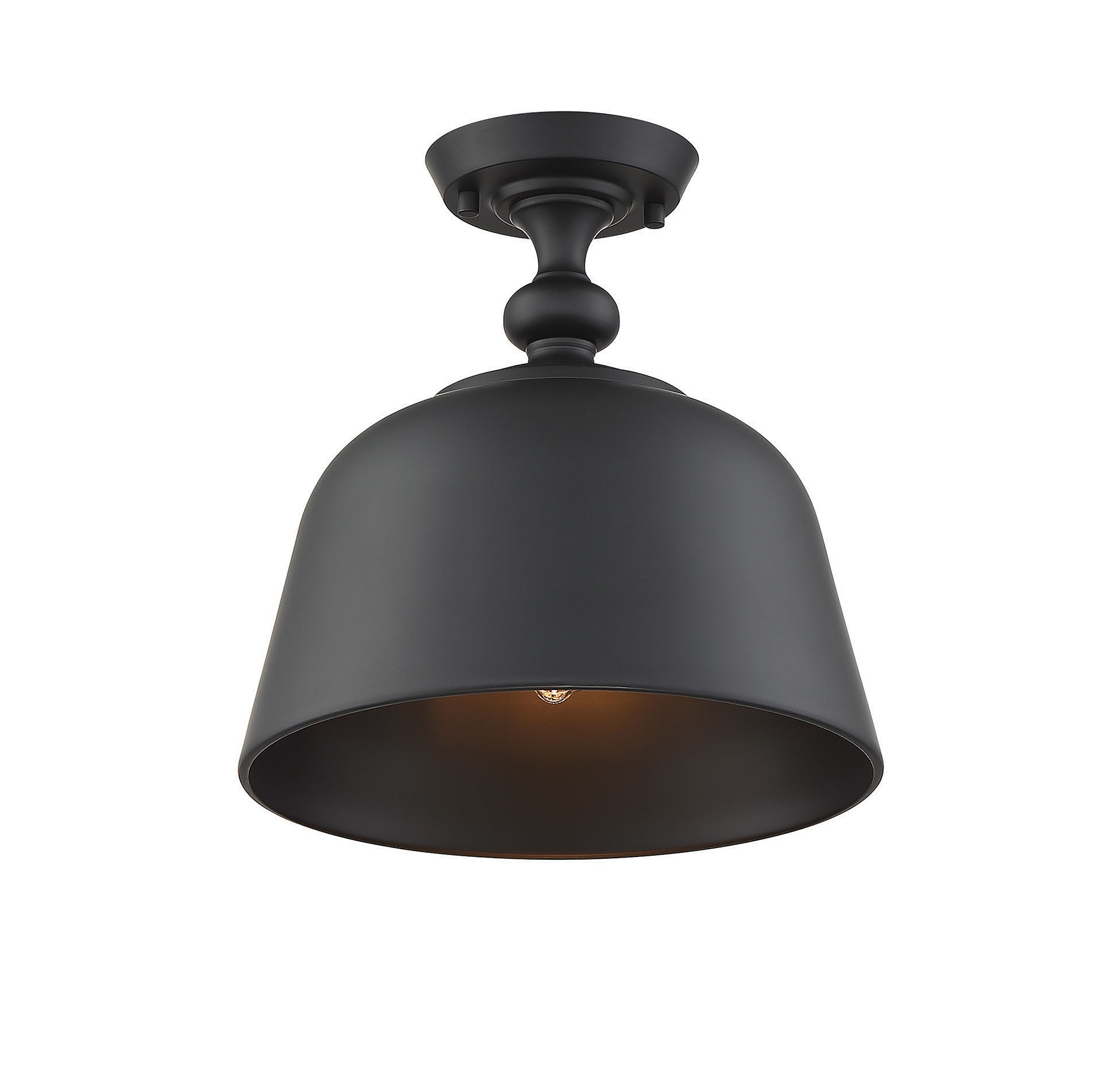 Savoy House Essentials 6-3750-1-89 Berg 1-Light Ceiling Light in Matte Black 1 -Light 12-in Matte Black Semi Flush Mount Light
