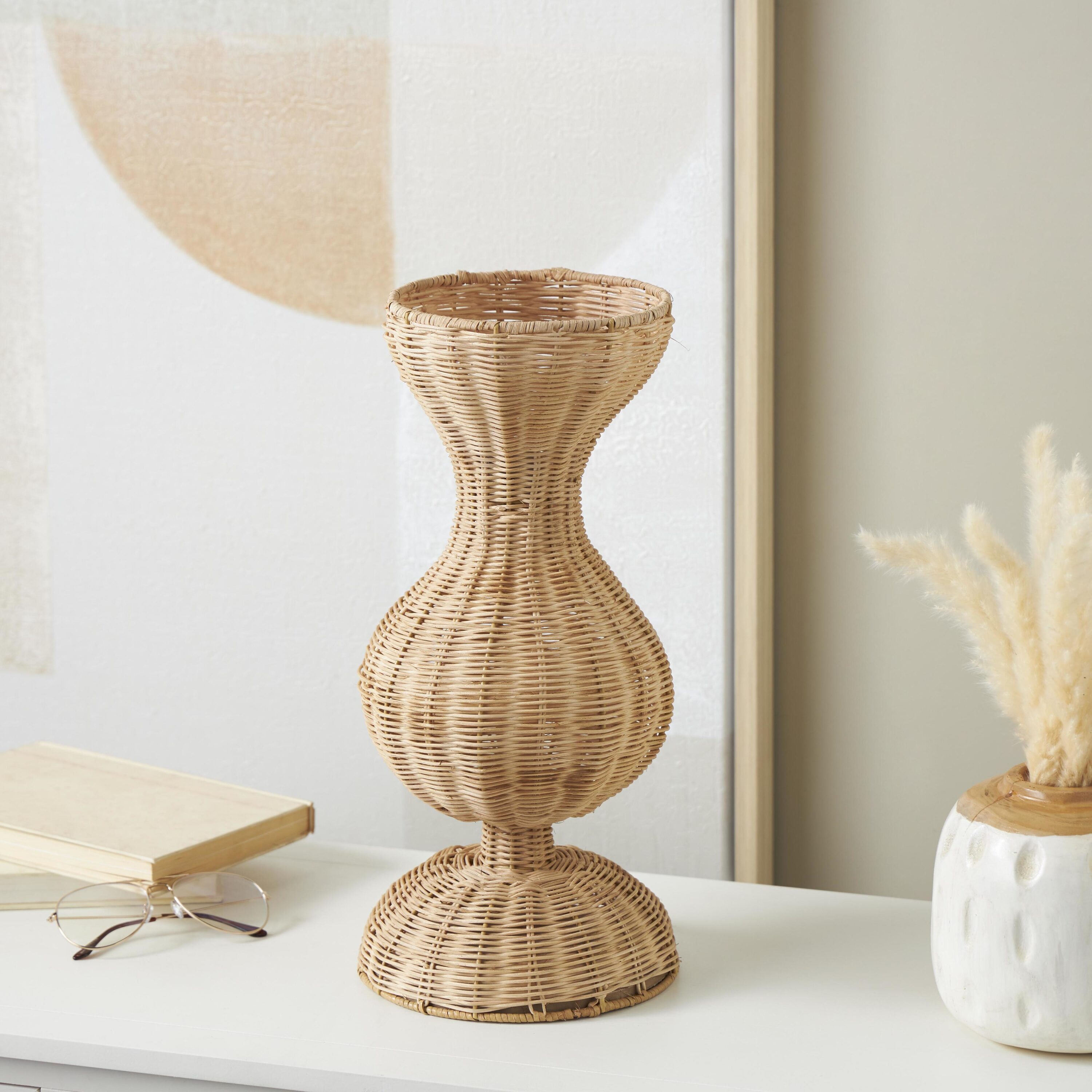 Grayson Lane 823436 Brown Rattan Farmhouse Vase