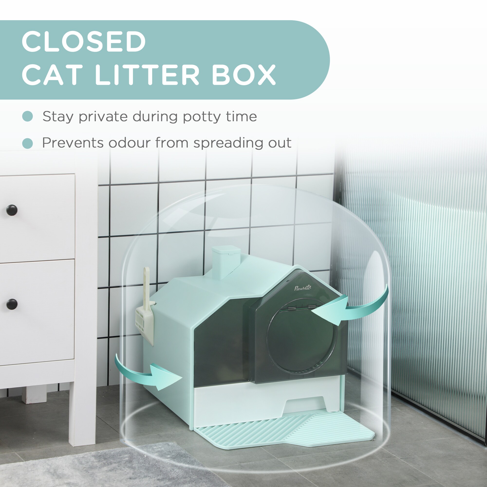 PawHut D31-077V00LB Cat-Litter-Box - View #8