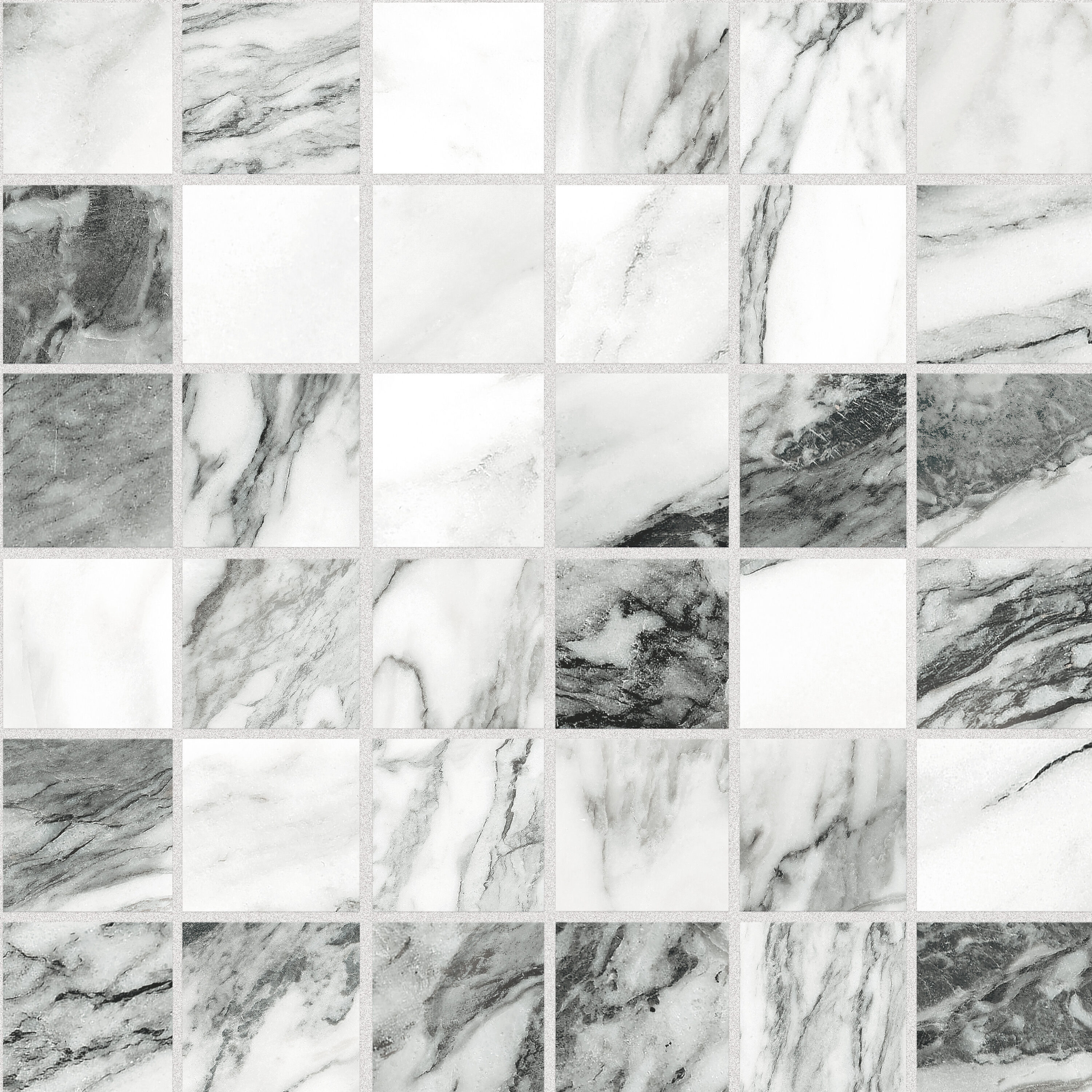 Affinity Tile Touche 2" Square Zebre 12-in x 12-in Satin Porcelain Marble look Mosaic Floor and Wall Tile ( 0.98-sq ft Piece )