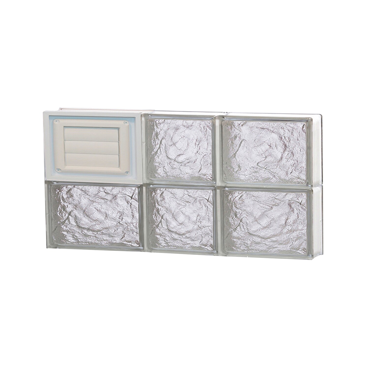 REDI2SET D2212IS Ice Glass 21-1/4-in x 11-1/2-in Frameless Replacement Dryer vent Glass Block Window