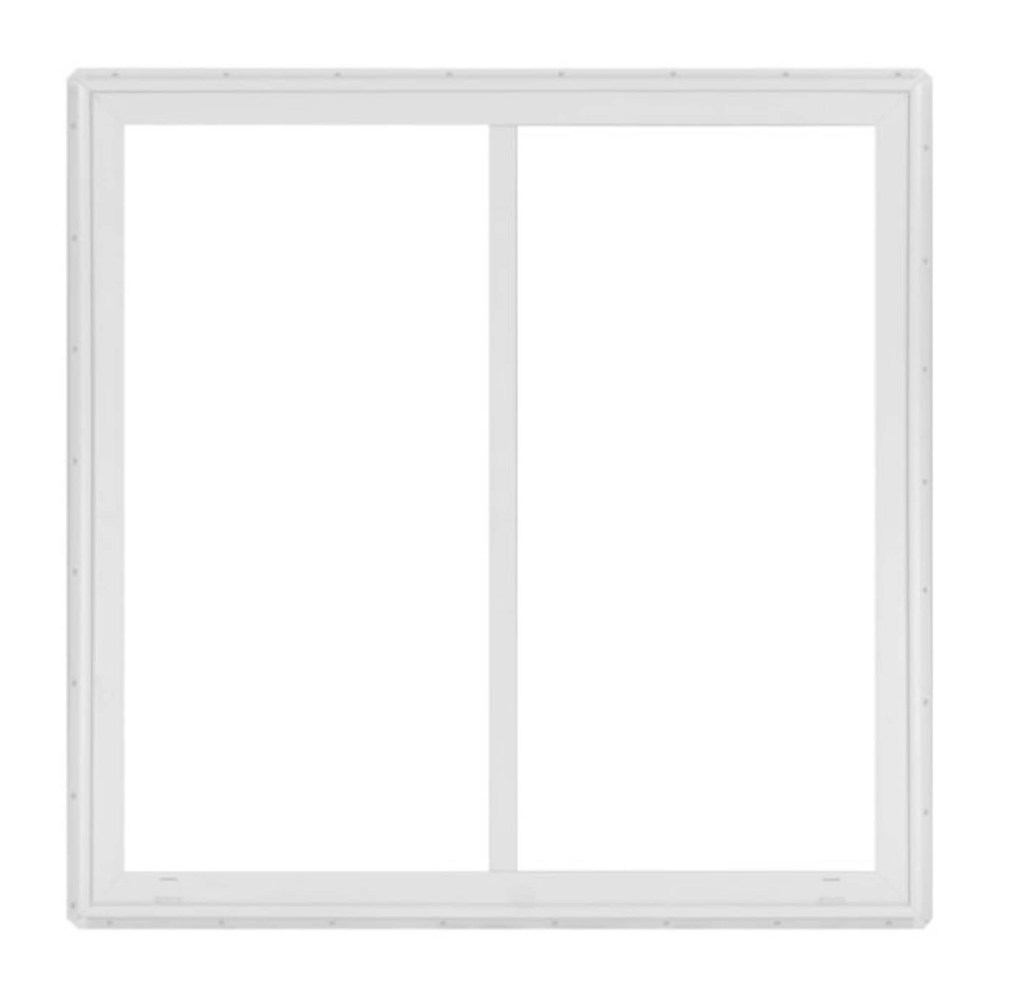 RELIABILT VPSI4848RB 14500 Series 47-1/2-in x 47-1/2-in White Exterior White Interior Left-Handed Vinyl Sliding Window Single strength (Half Screen Included)