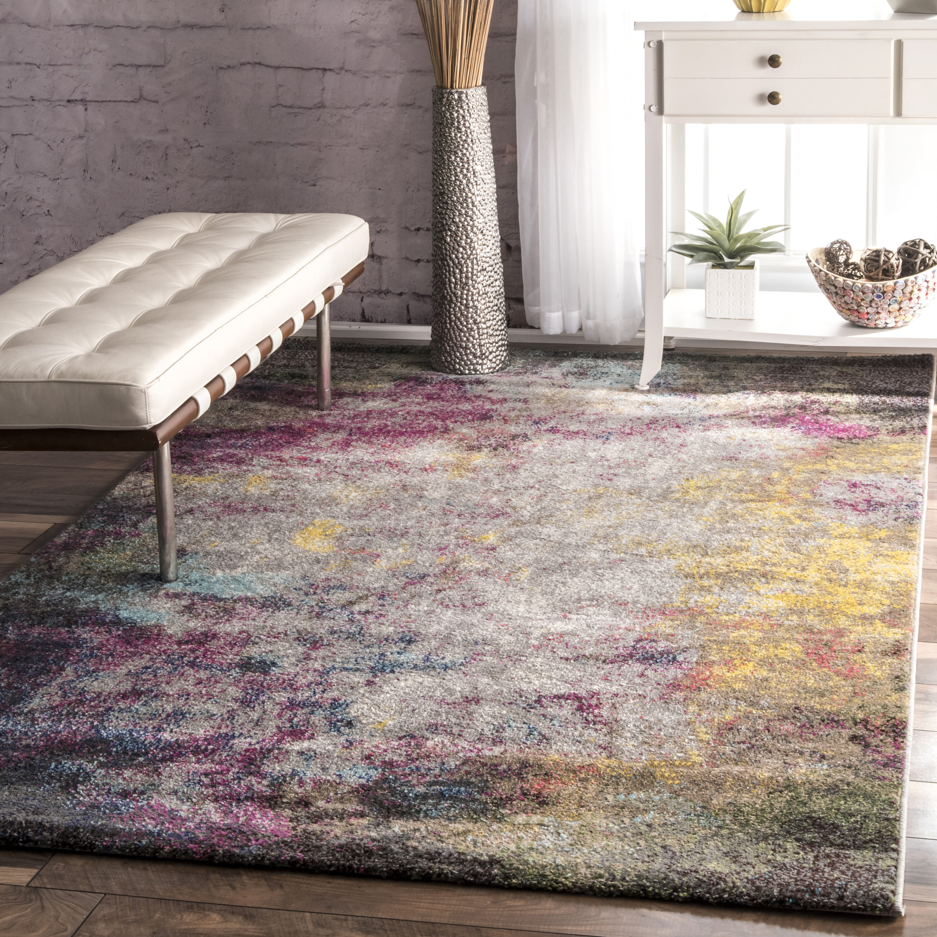 nuLOOM ECCR19A-508 5 x 8 (ft) Loomed Polypropylene Multi Rectangular Indoor Abstract Area rug