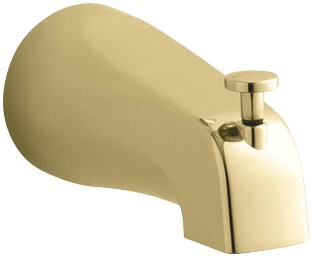 KOHLER 15136-S-PB Coralais Vibrant Polished Brass Wall-mount Universal Fit Bathtub Spout With Diverter