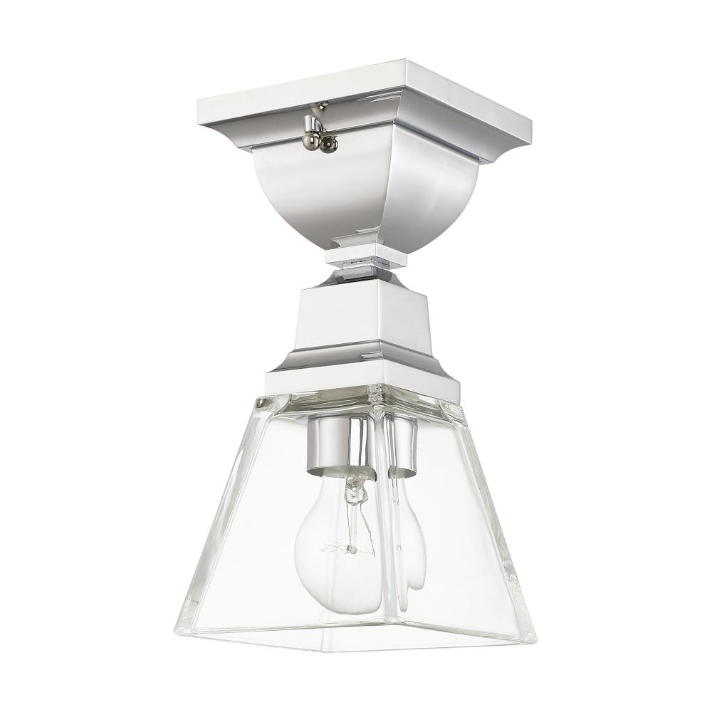 Whitfield Polished Chrome 1-Light LED Flush Mount with Clear Glass