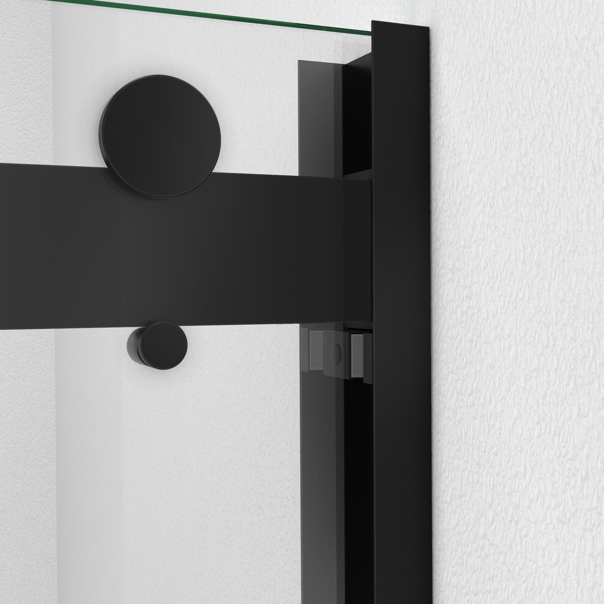 Satin Black Clear Glass Semi-Frameless Shower Door 60" x 76"