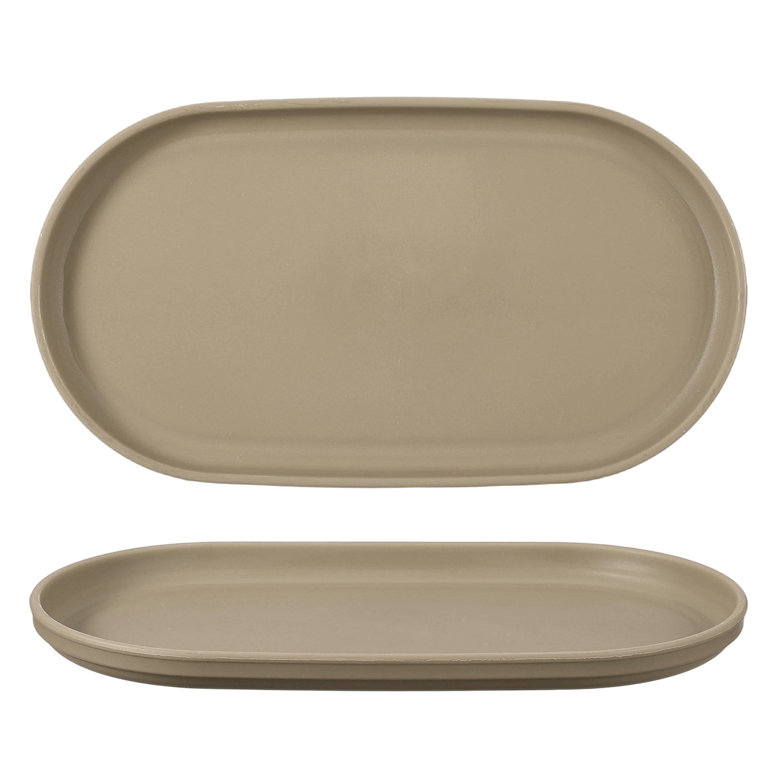 Unique Bargains 2pcs Fast Food Serving Trays 9.4x5.1 Inch Oval Reusable Restaurant Serving Trays for Kitchen Restaurant Coffee Fruit Burger Lunch Dessert Khaki