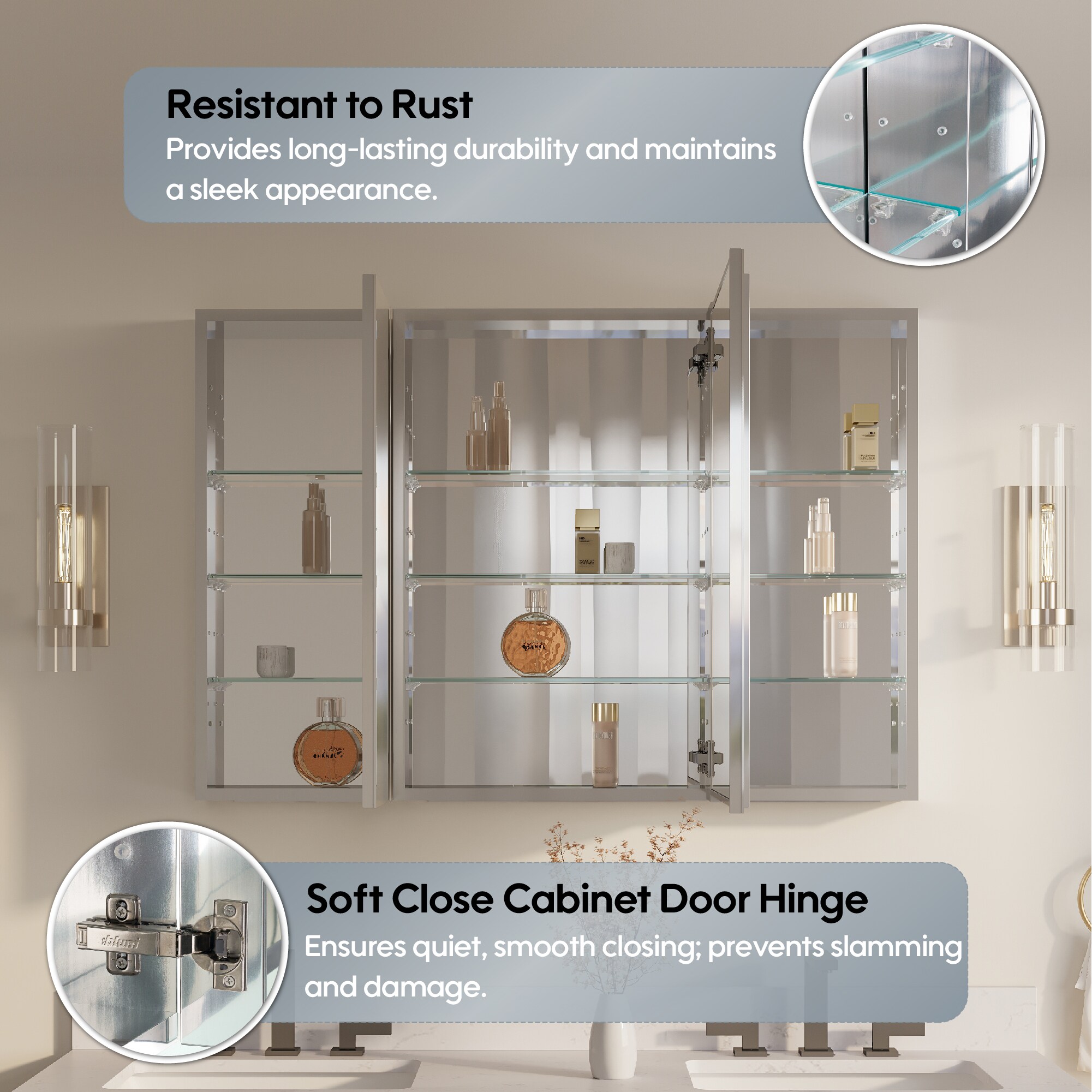 CALVON ZUB-RRL44 Bathroom-Medicine-Cabinets - View #3