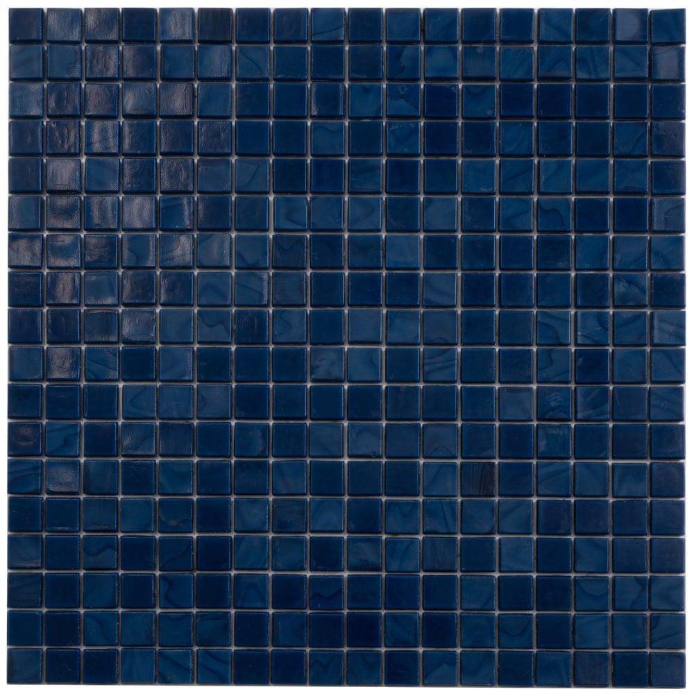 Apollo Tile Sample - Skosh Navy Blue 4-in x 5-in Glossy Glass Patterned Floor and Wall Tile