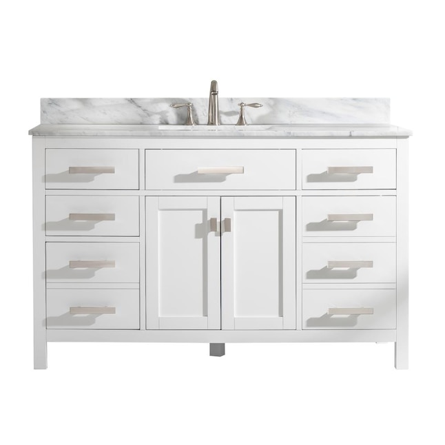 Design Element Valentino 54 In White, 54 White Vanity Single Sink