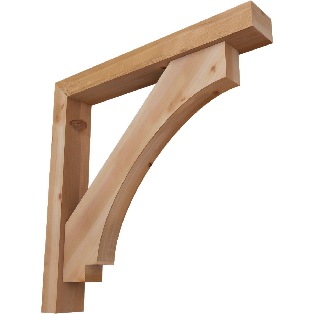 Ekena Millwork 1462761 Imperial Block Smooth Bracket with Offset Brace 5-1/2-in x 38-in x 38-in Western red cedar Brown Wood Standard bracket