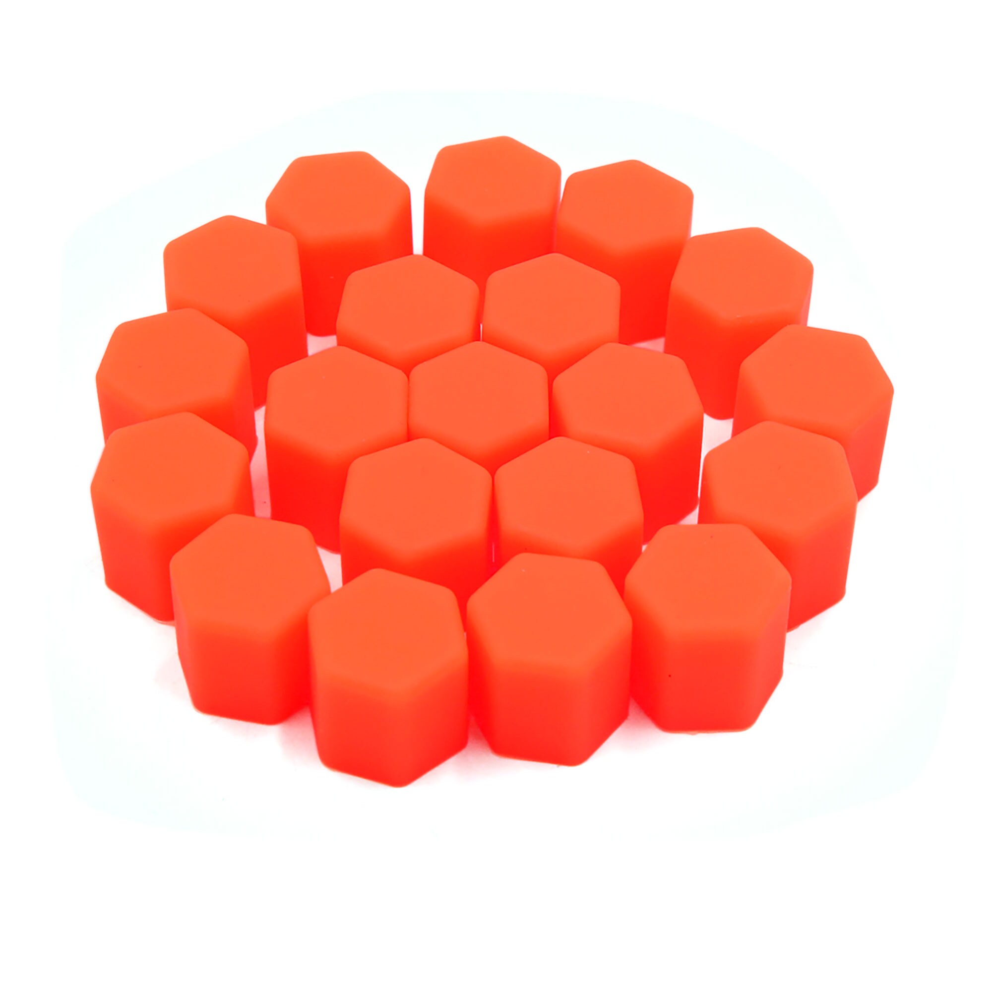 Unique Bargains 20pcs 15mm Rubber Car Wheel Tire Nut Screw Lug Dust Cover Caps Hub Protector Orange Universal Replacement