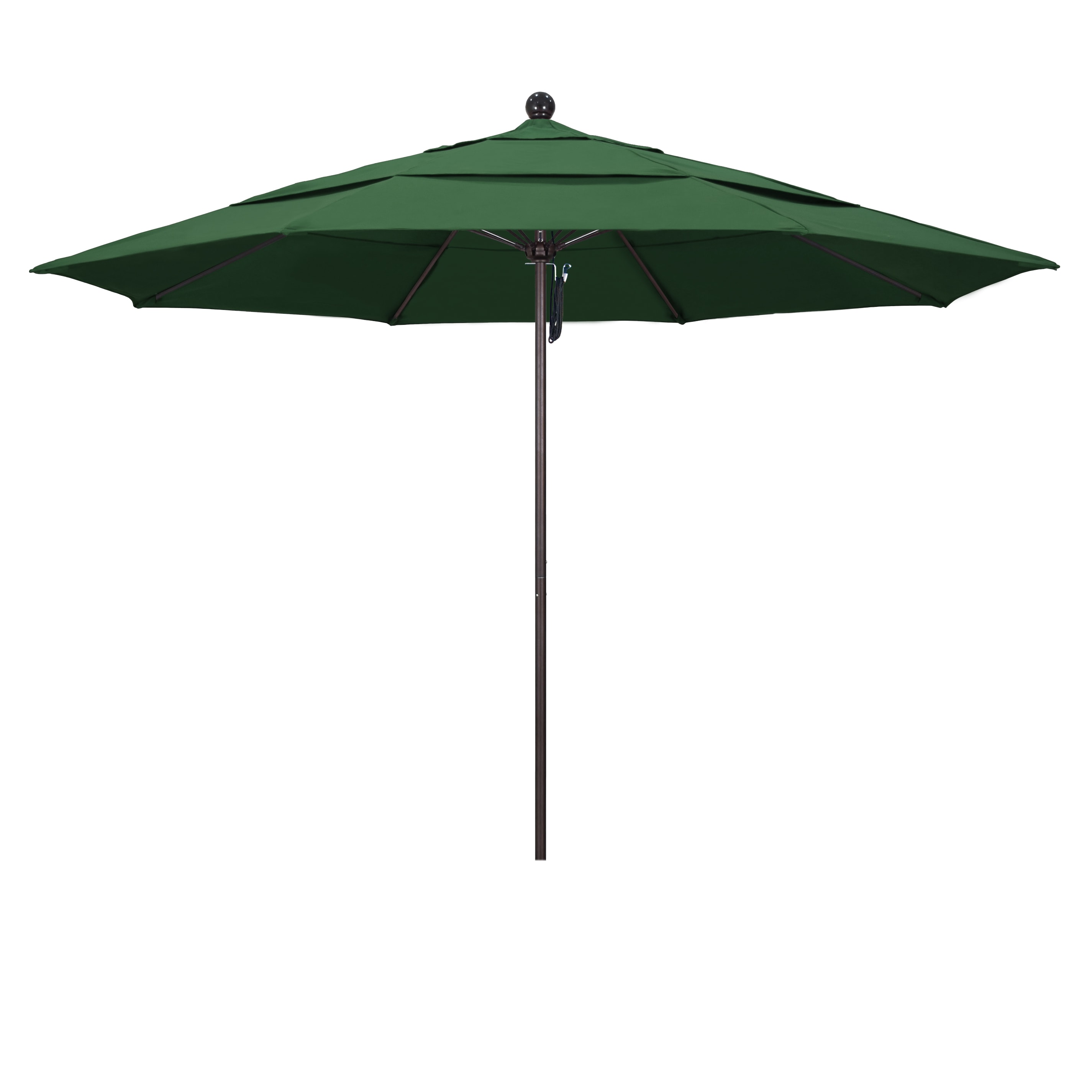 California Umbrella ALTO118117-F08-DWV 11-ft Aluminum Green No-tilt Market Patio Umbrella