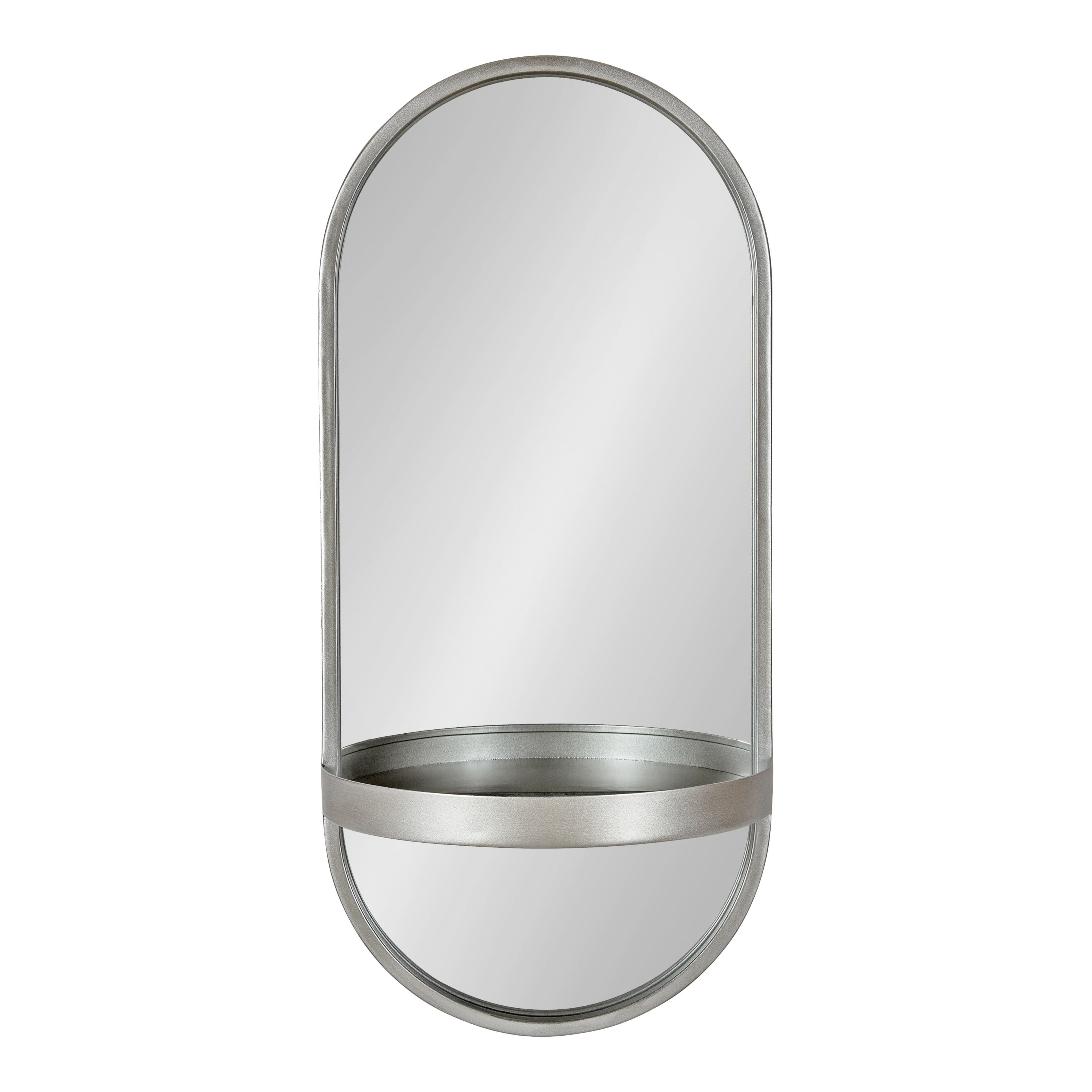 Kate and Laurel Estero 11-in W x 24.2-in H Oval Silver Framed Wall Mirror  in the Mirrors department at