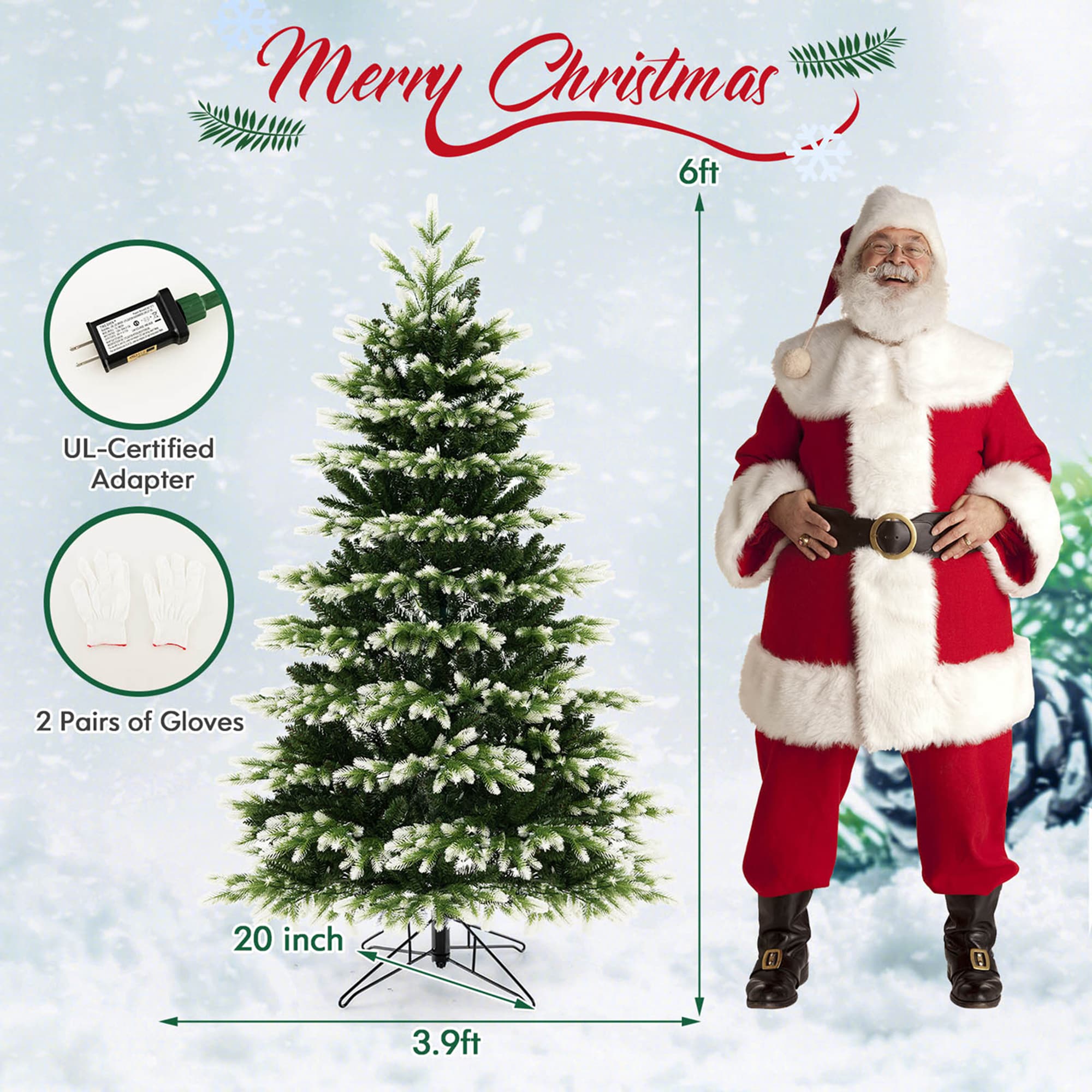 Costway LWS00766 Artificial-Christmas-Trees - View #2