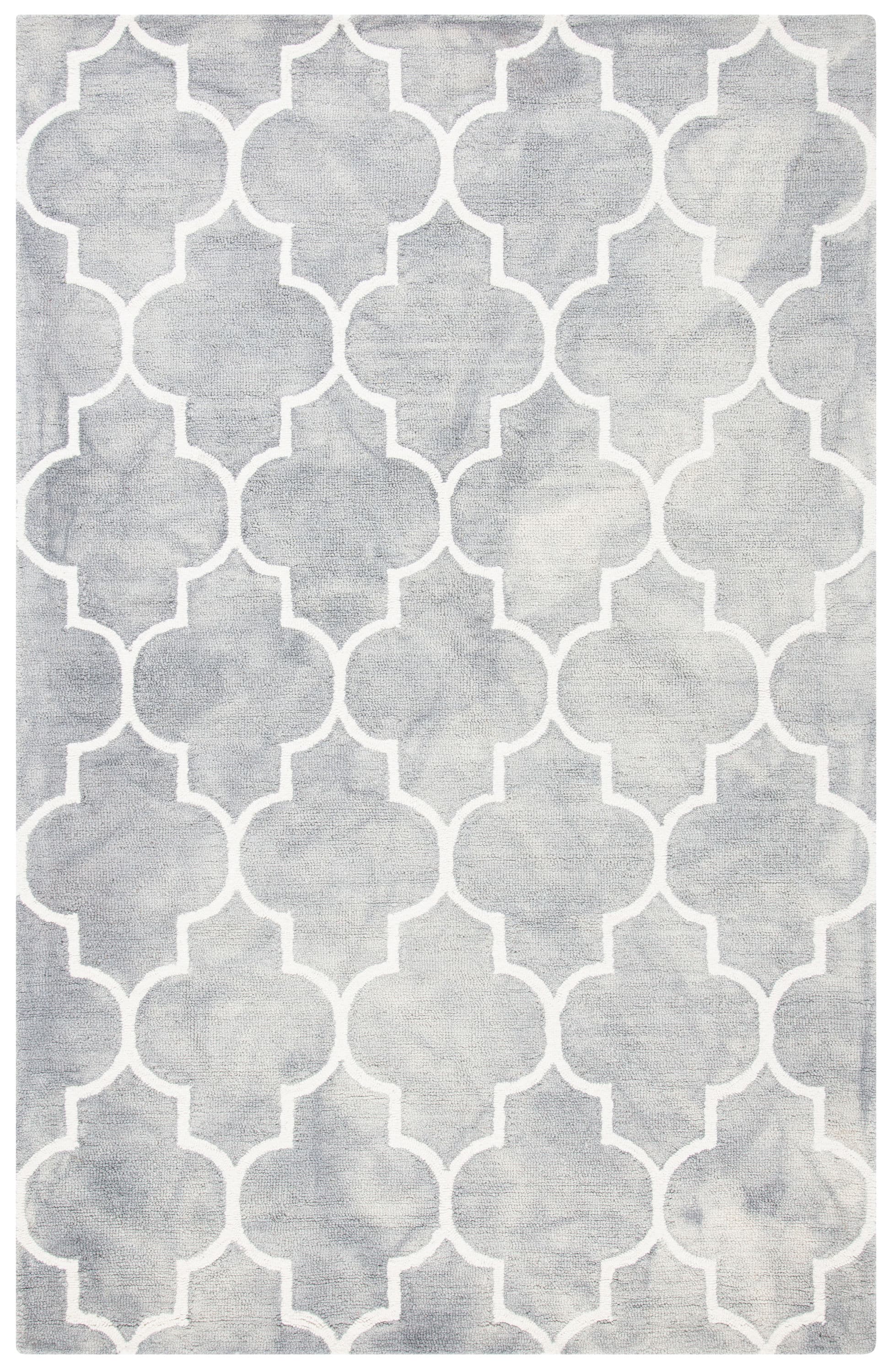 Safavieh DDY535C-5 Dip Dye Dorinda 5 x 8 (ft) Tufted Wool Gray/Ivory Rectangular Indoor Trellis Bohemian/Eclectic Area rug
