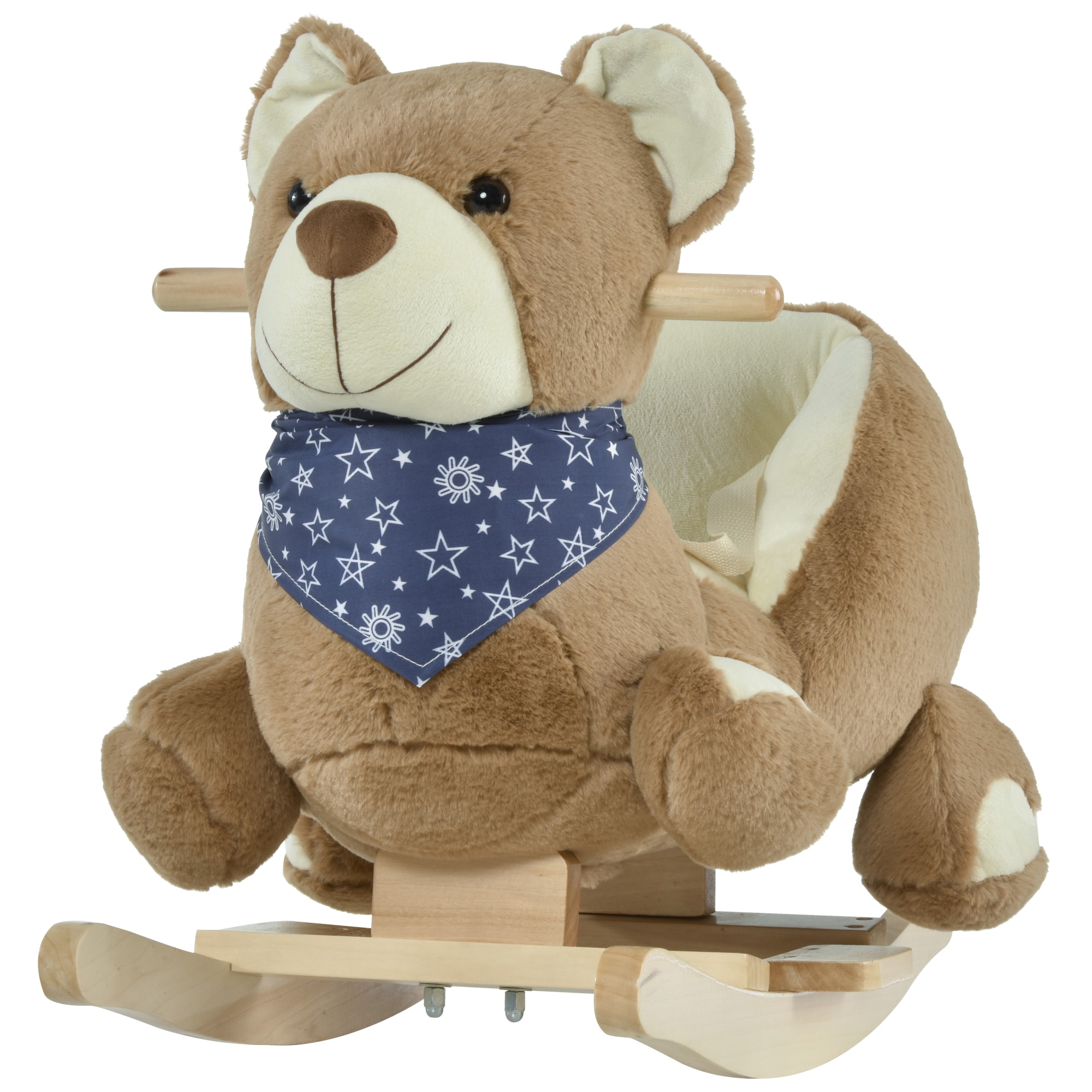Tinyhomie Baby Rocking Horse with Lullaby Ride On Horse Bear Themed ...