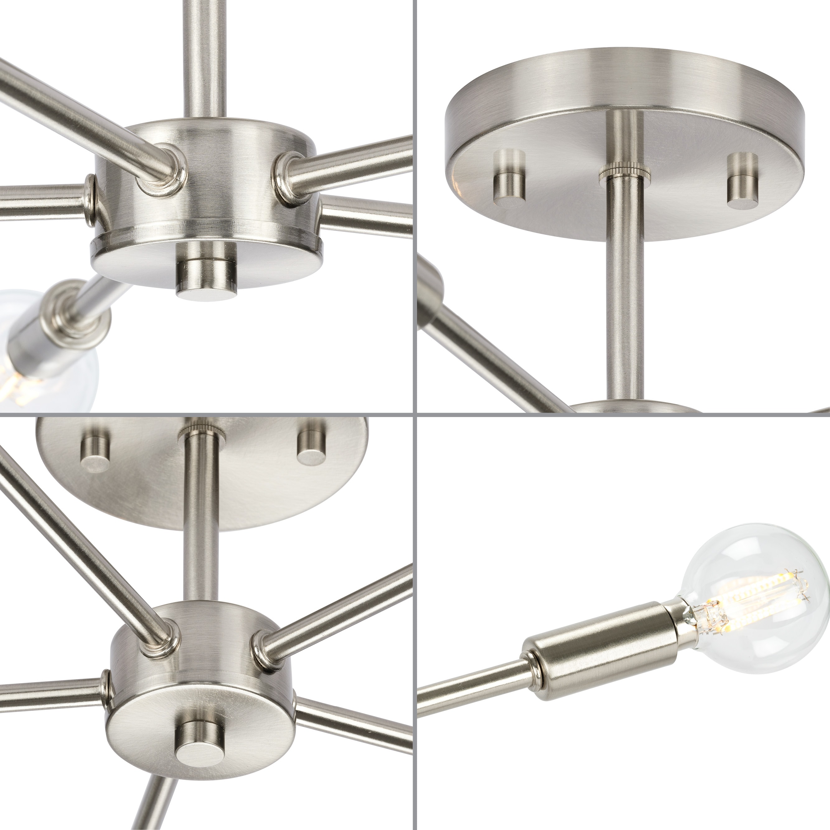Delayne 16'' Brushed Nickel 5-Light Semi-Flush Mount