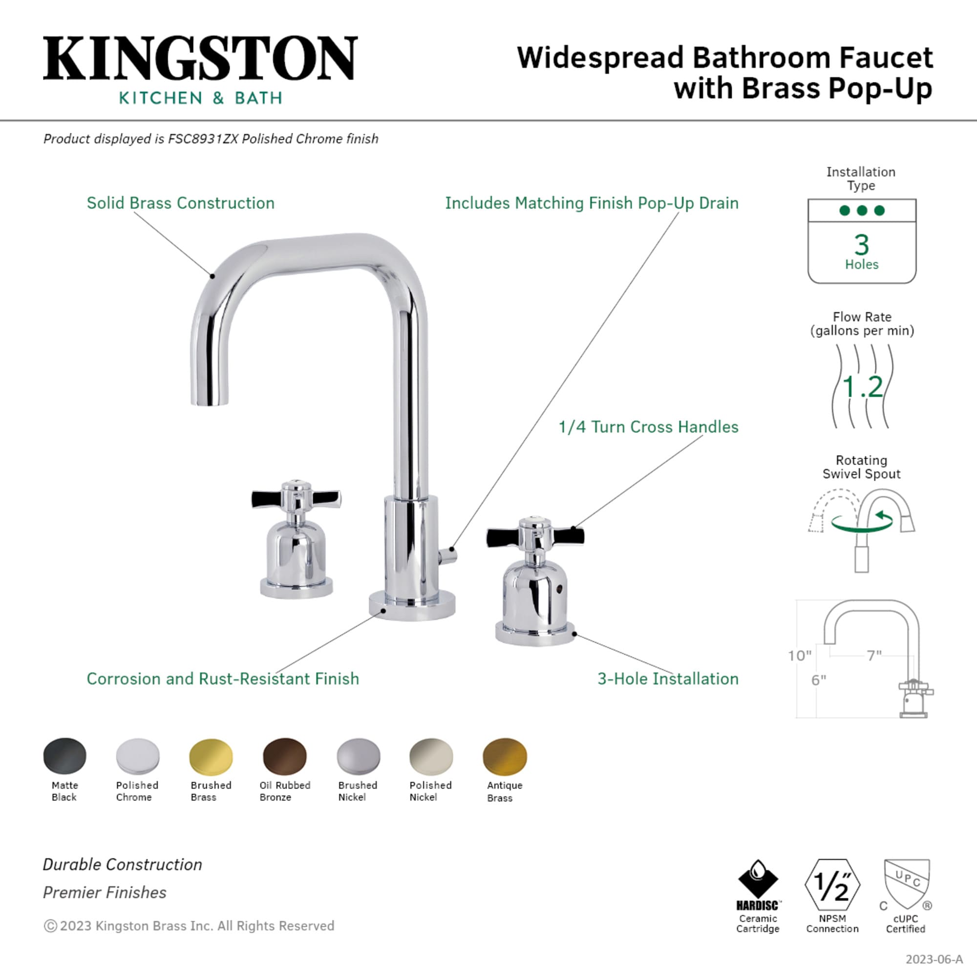 Kingston Brass WLFSC8931ZX Lavatory-Faucets - View #3