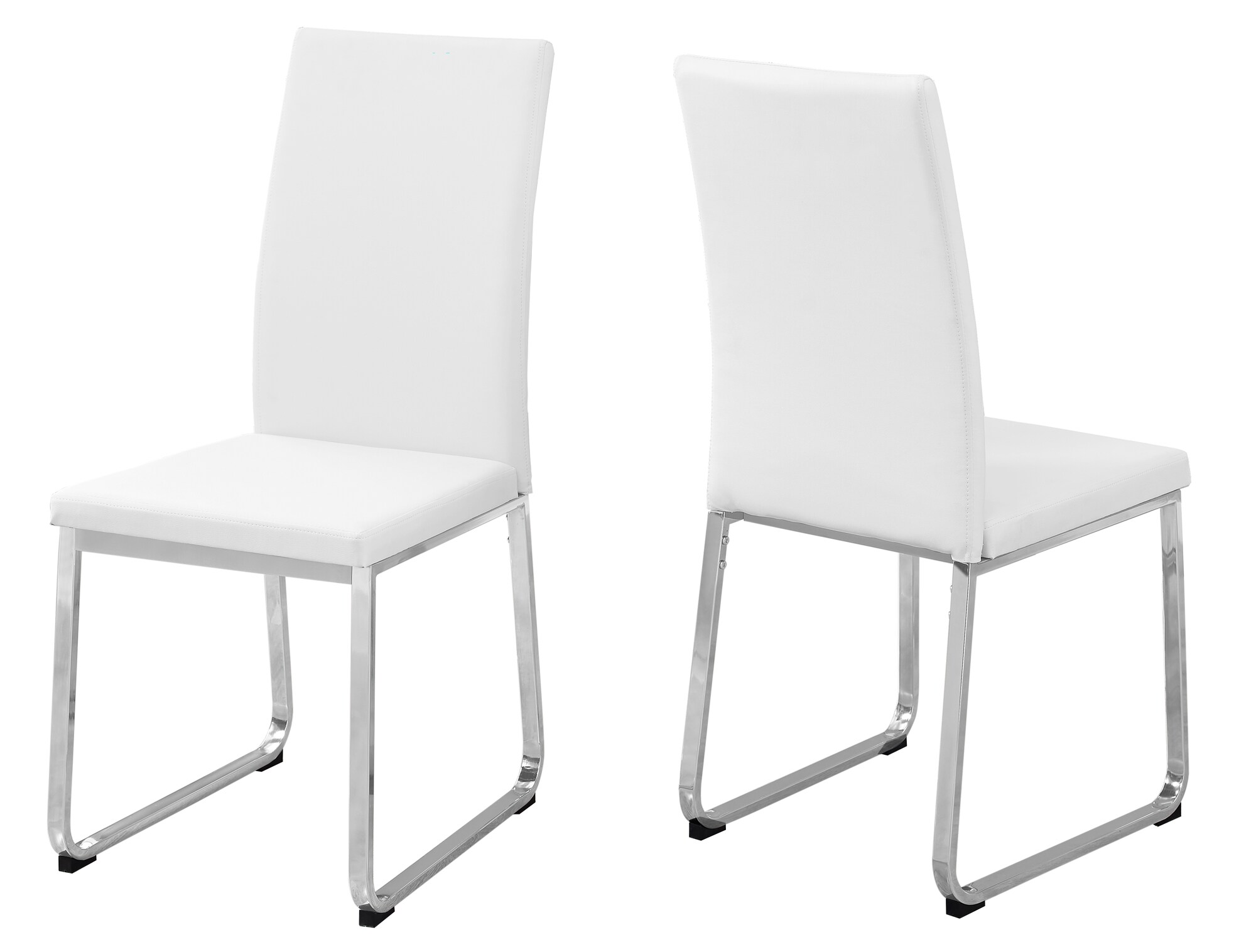 Jasmine Contemporary/Modern Faux Leather Dining Side Chair (Metal Frame) in White | - HomeRoots 332610