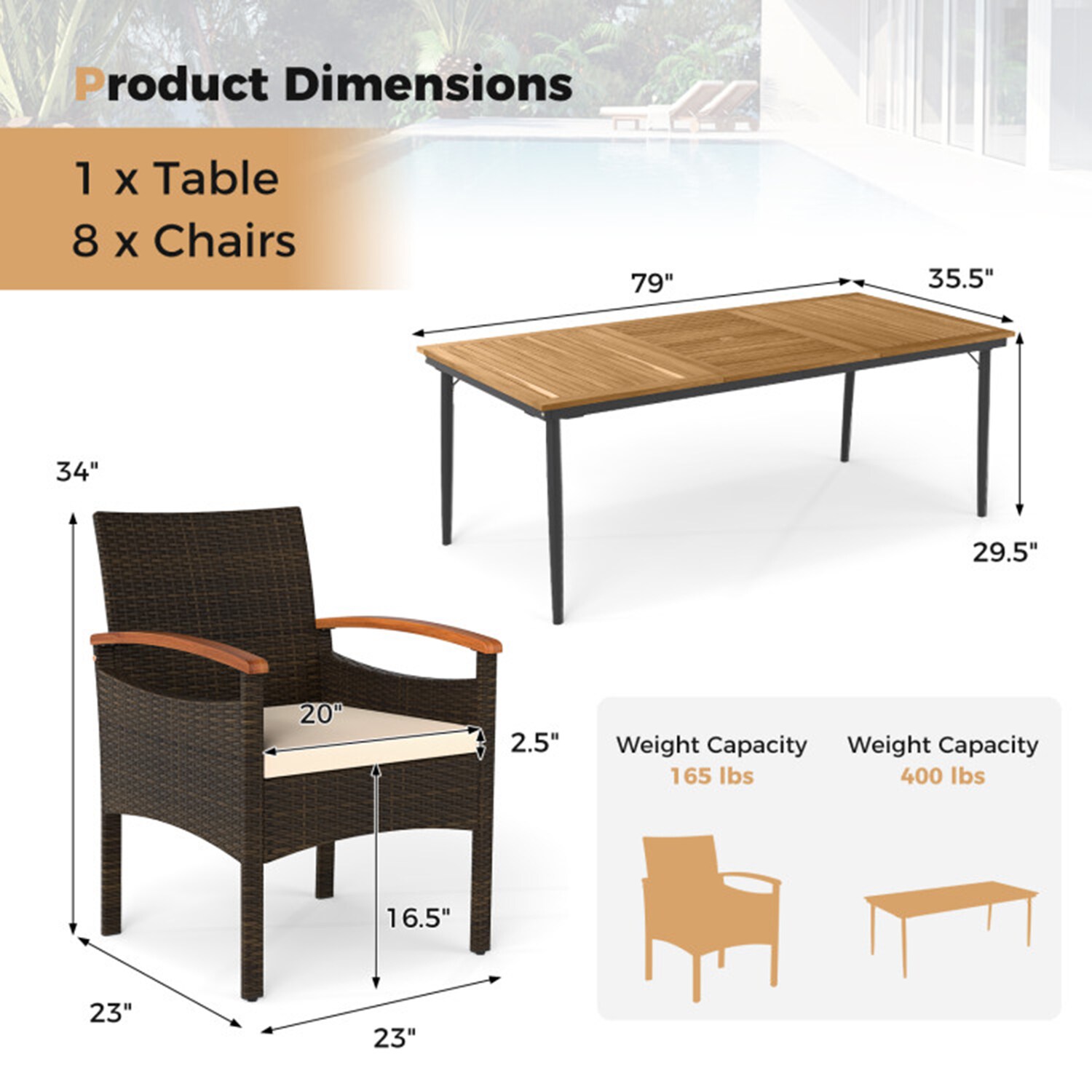 Dimakai DK-07SL4ZY1R9 Patio-Dining-Sets - View #7