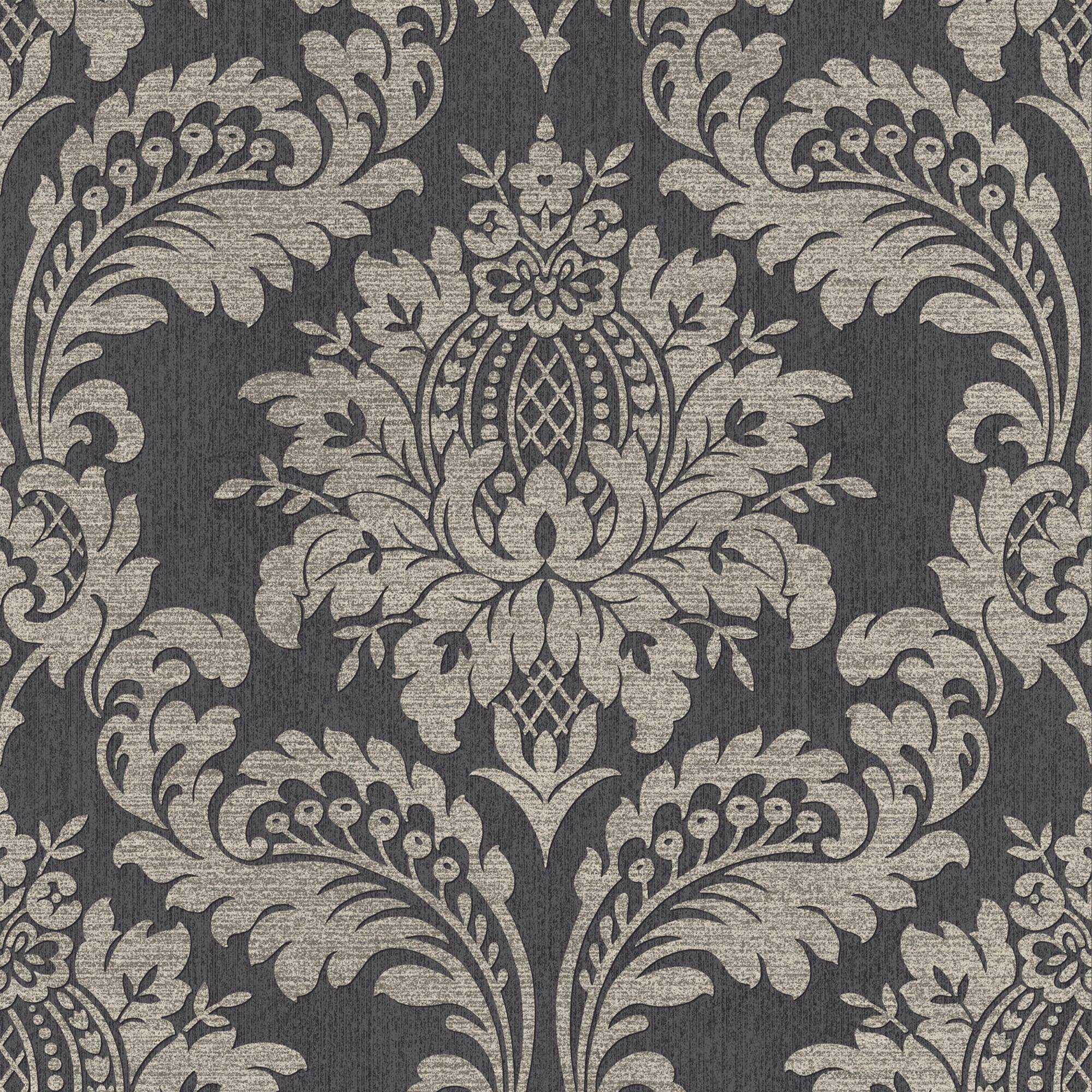 Graham & Brown 11997194 Boutique Indulgence 20.5-Inches Black and Gold Non-woven Textured Damask 56-Sq. Feet Unpasted Paste the wall Wallpaper Sample