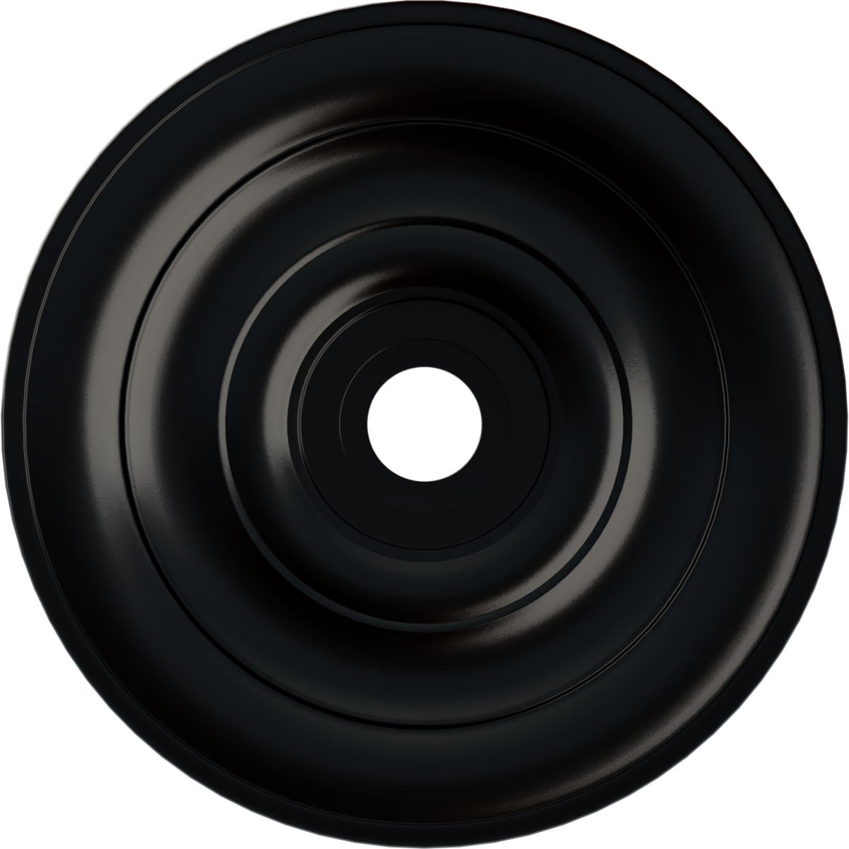 Ekena Millwork CM26JEBLF Jefferson 26.5-in W x 26.5-in L Painted Jet Black Polyurethane Whole Ceiling Medallion