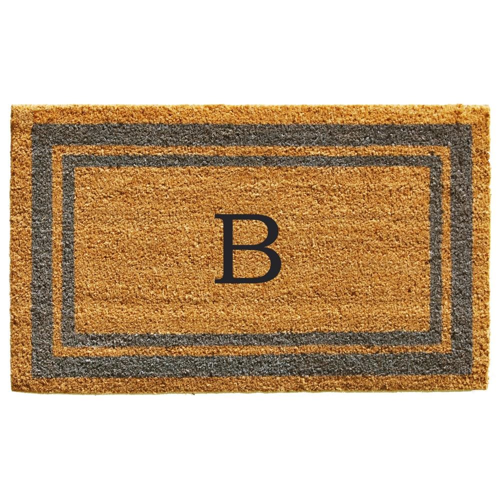 Callowaymills 153021830B 2-ft x 3-ft Natural/Periwinkle Coir/Vinyl Rectangular Indoor or Outdoor Decorative Door Mat