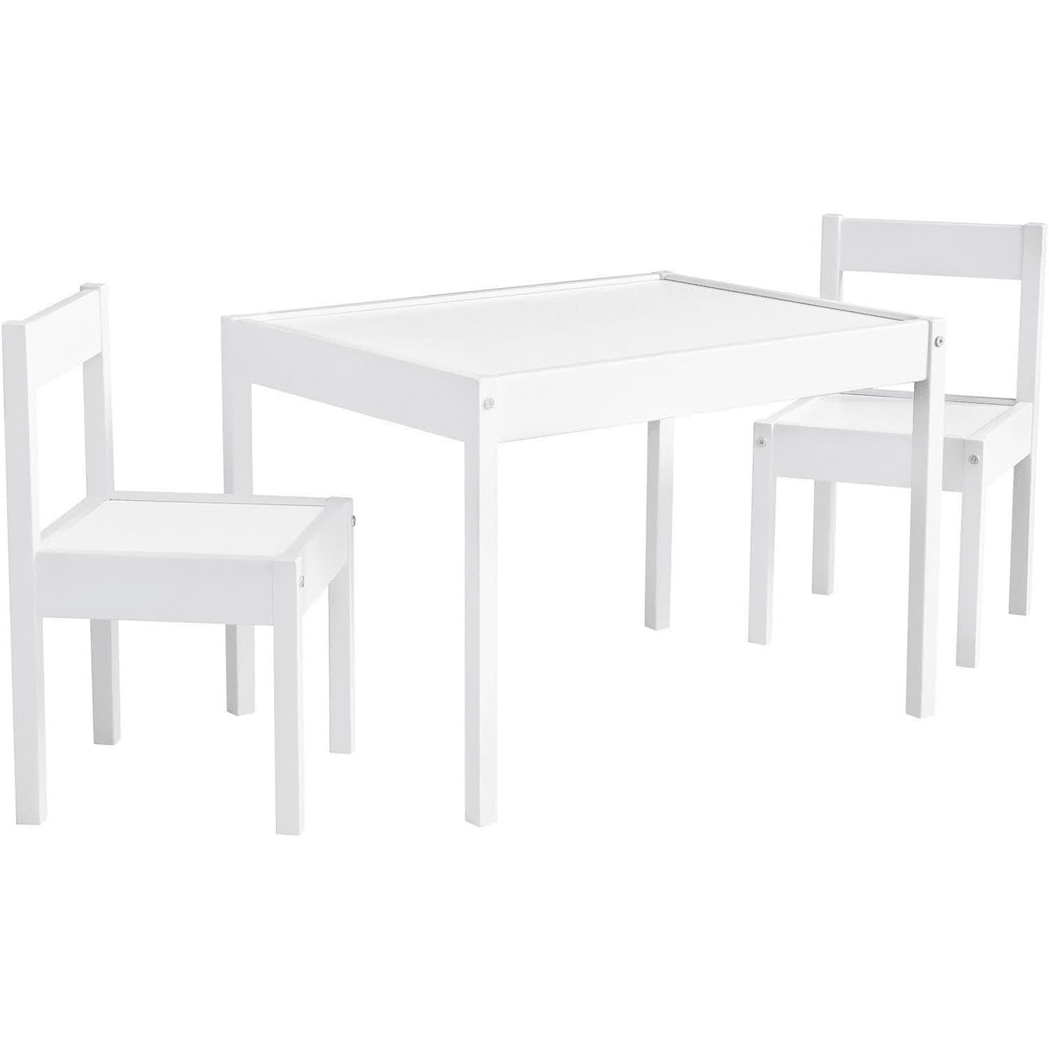 Vintage 557622822WHITE Child 3-Piece Table and Chairs Set in White Age Group 1 to 5 Years Old