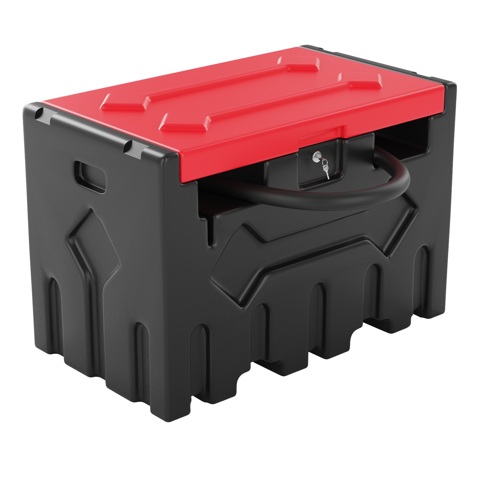 IdealHouse Heavy Duty Portable Fuel Injector Fuel Storage Tank 192L Capacity 12V Electric Transfer Pump Auto Nozzle Swivel Connector 15ft Hose Refueling for Cars Trucks Boats Lawn Mowers ATVs Red