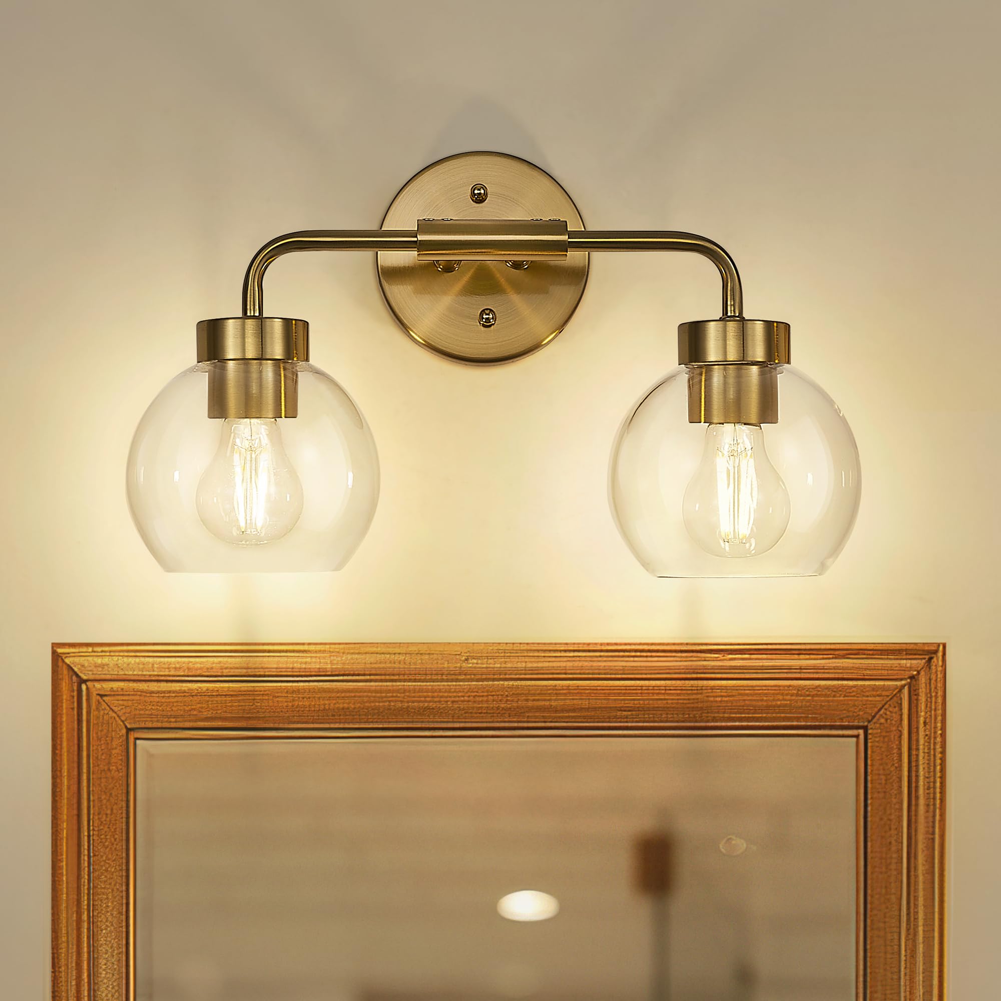 LTMATE LSZS62BG-2W BG JAZAVA 16-in 2 -Light Brushed Gold Industrial Vanity light