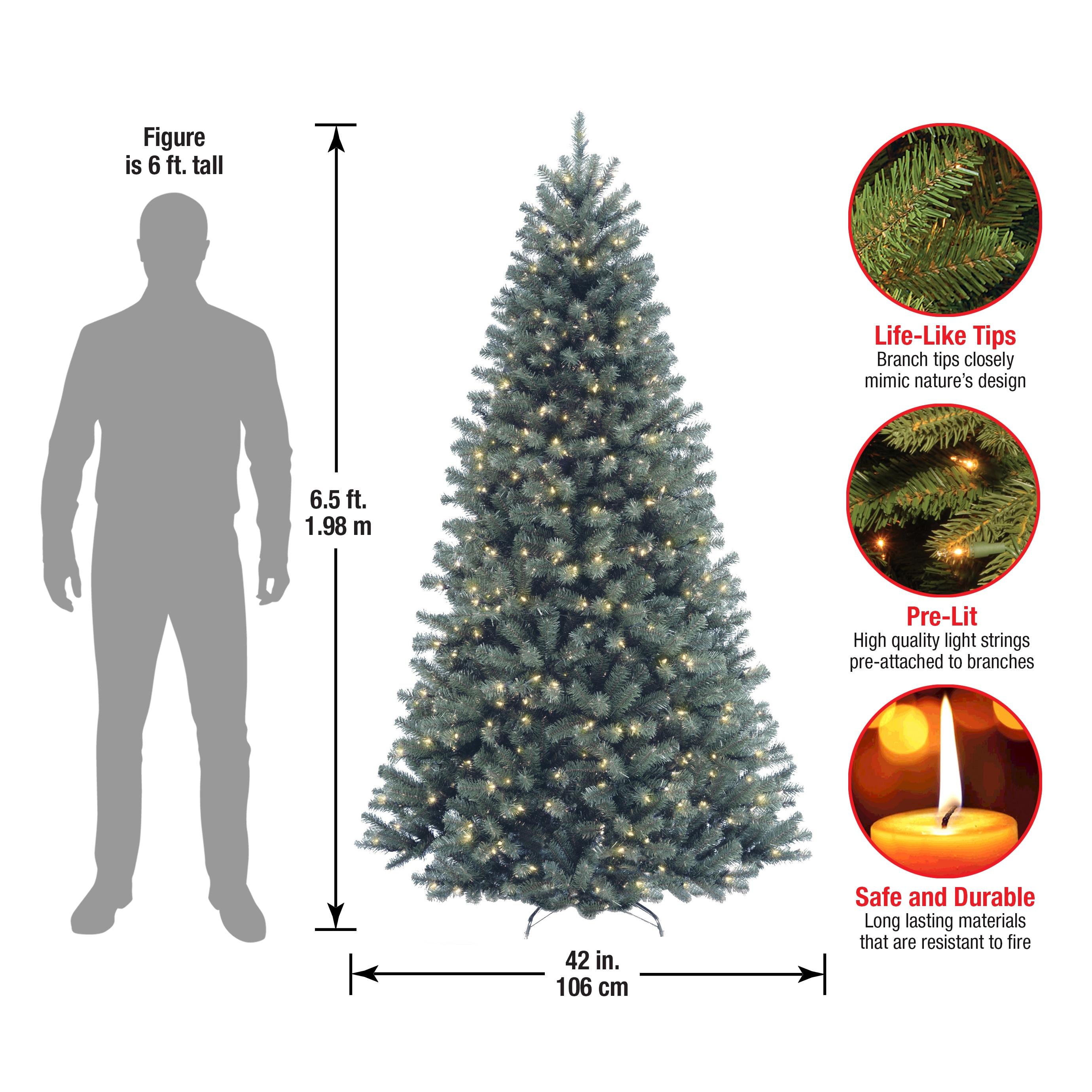 National Tree Company 6 5 Ft North Valley Spruce Pre Lit Blue