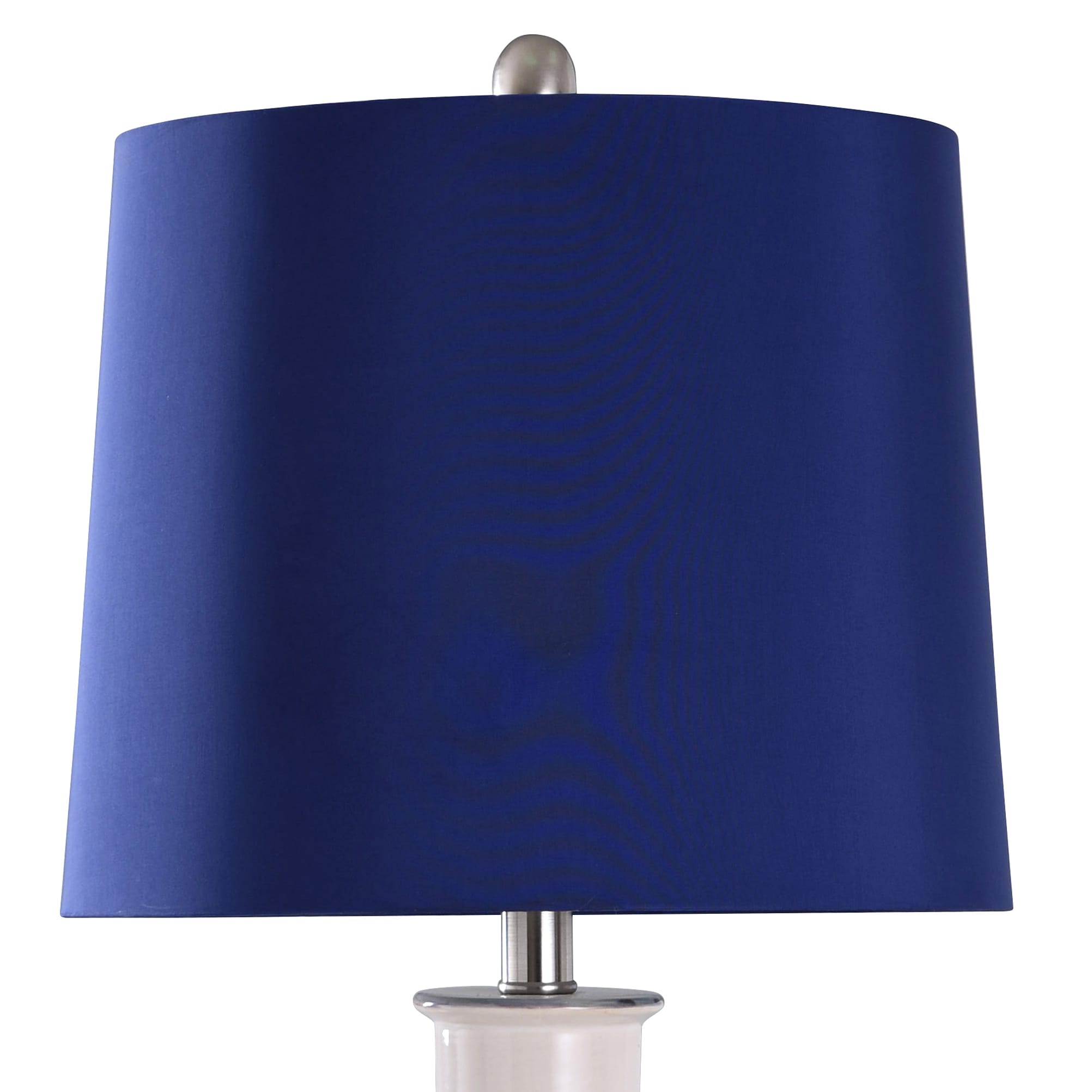 Blue and Cream Ceramic Table Lamp with Steel Accents