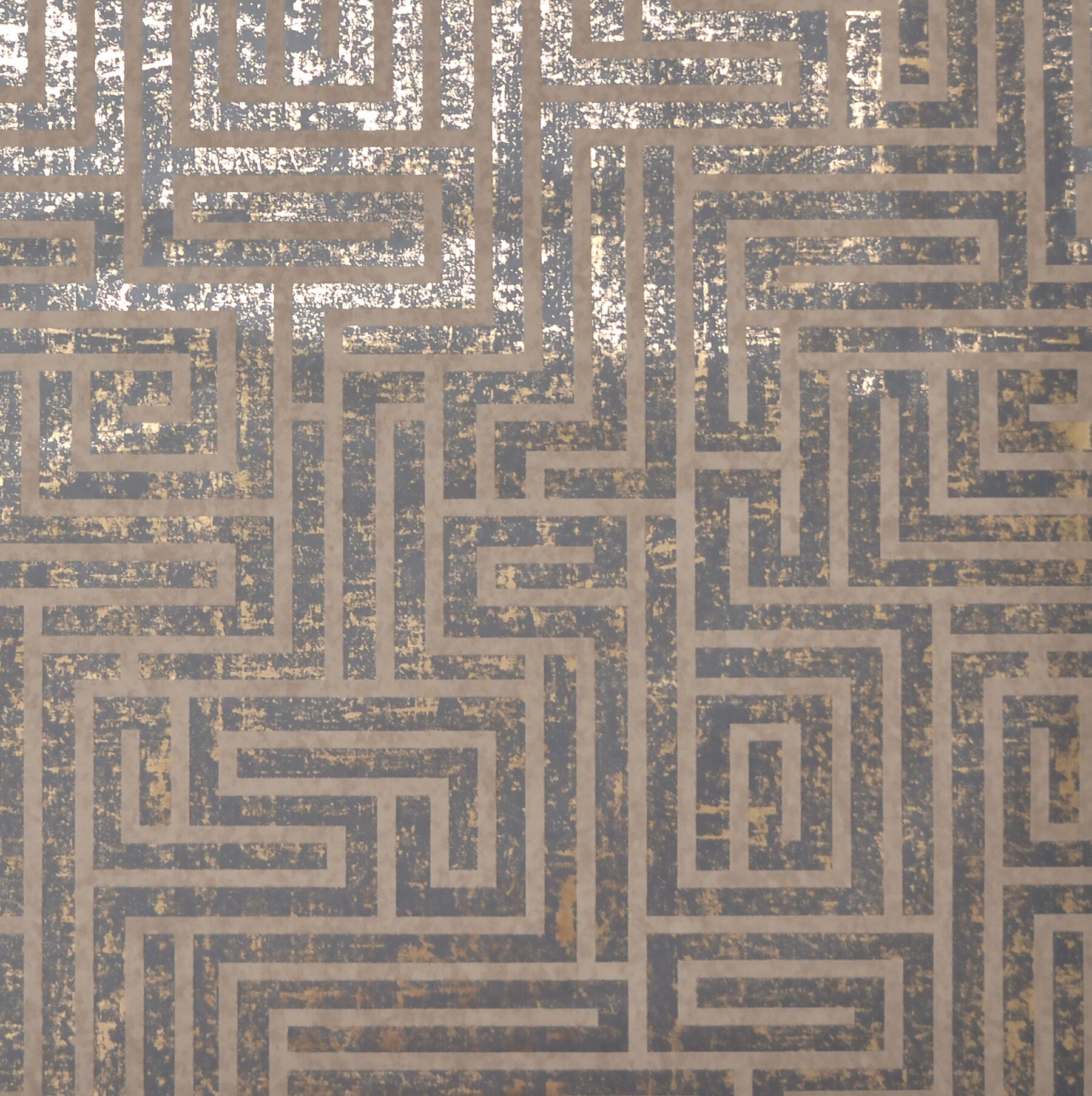 York Wallcoverings Y6220204 Mid Century 60.8-Sq. Feet Charcoal Vinyl Geometric Unpasted Wallpaper